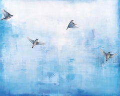 Migration by Jessica Pisano Large Horizontal Contemporary Bird Painting on Board