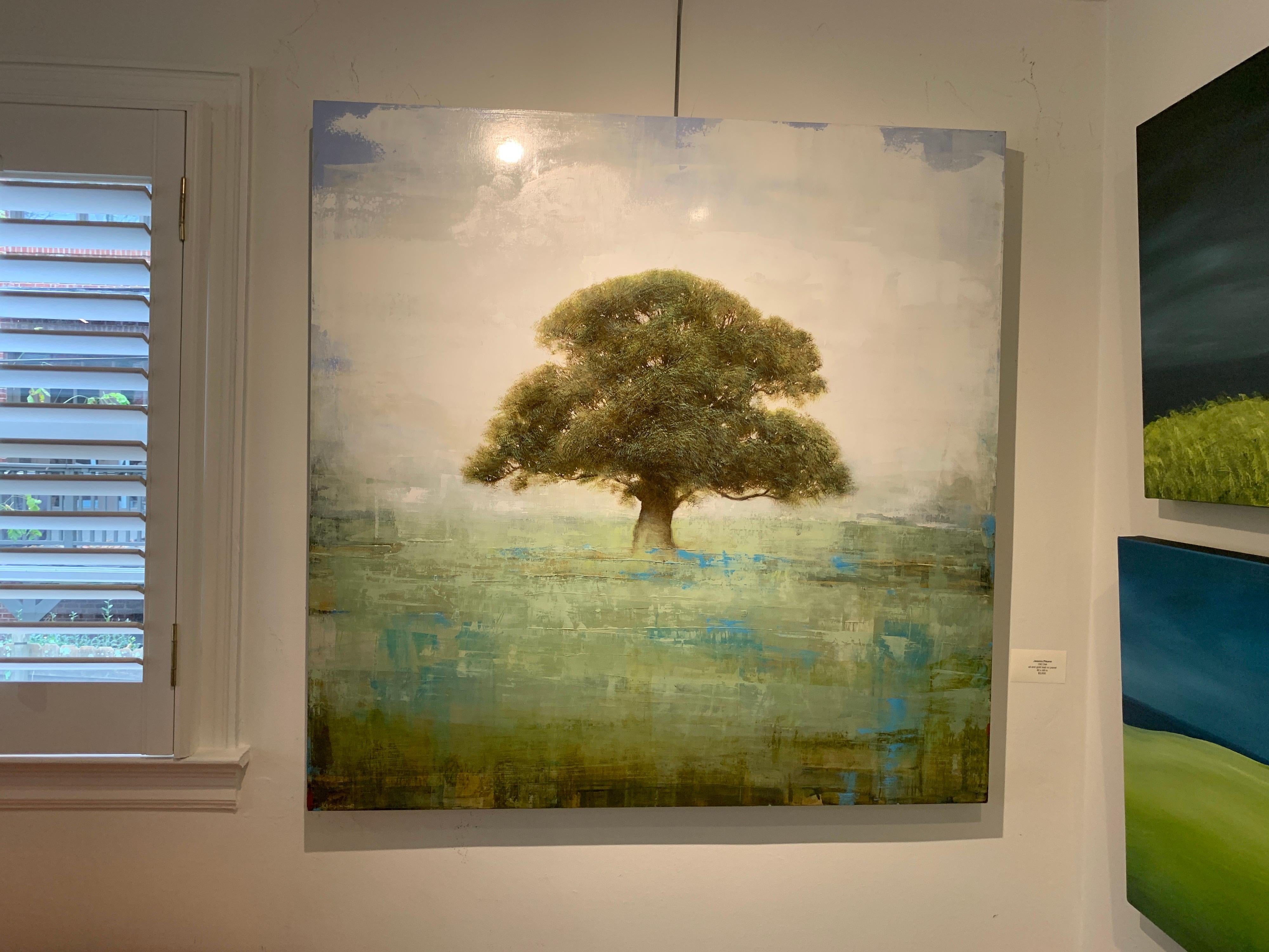 Old Oak by Jessica Pisano, Square Contemporary Tree Painting on Board 1