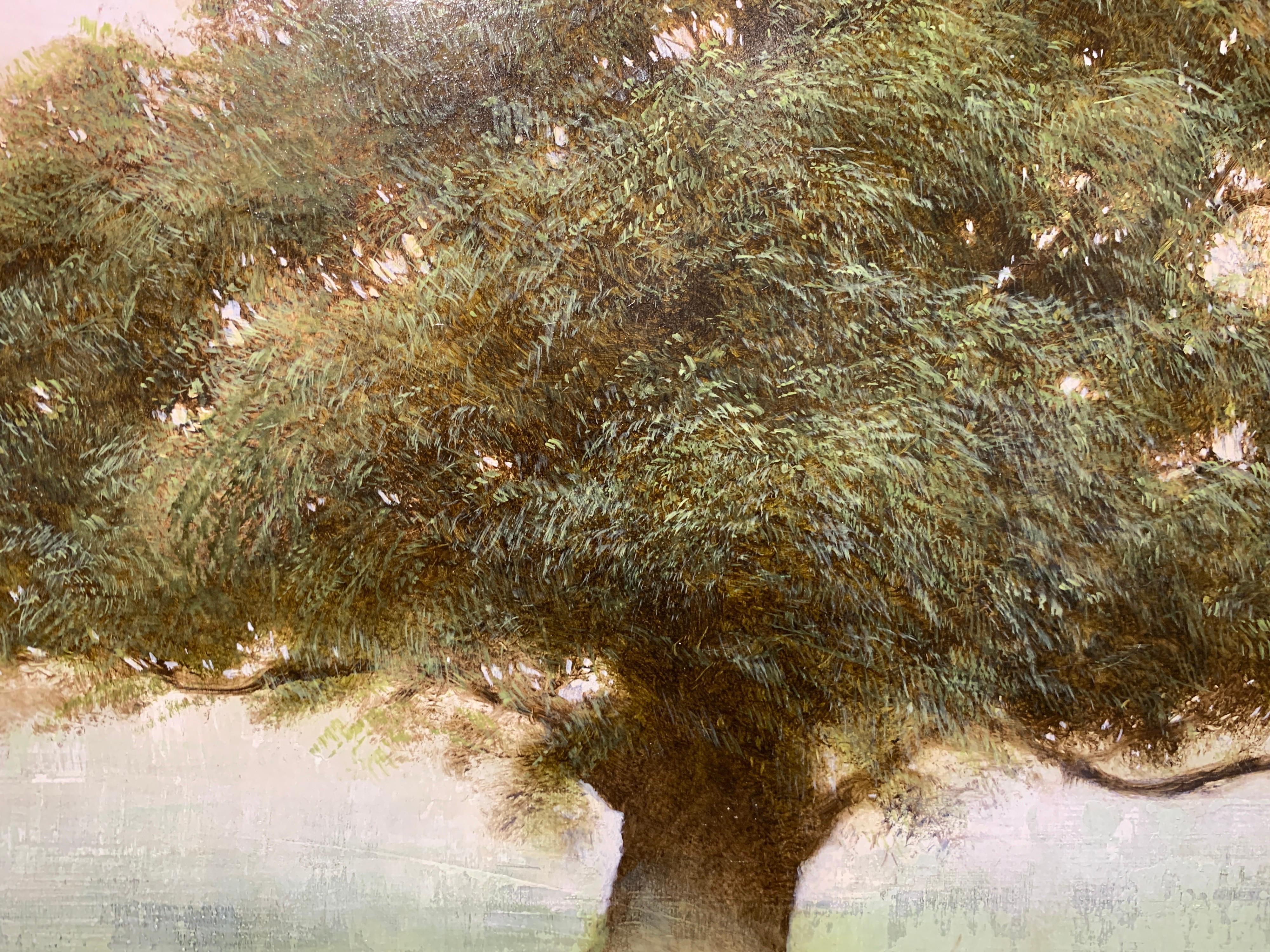 Old Oak by Jessica Pisano, Square Contemporary Tree Painting on Board 3