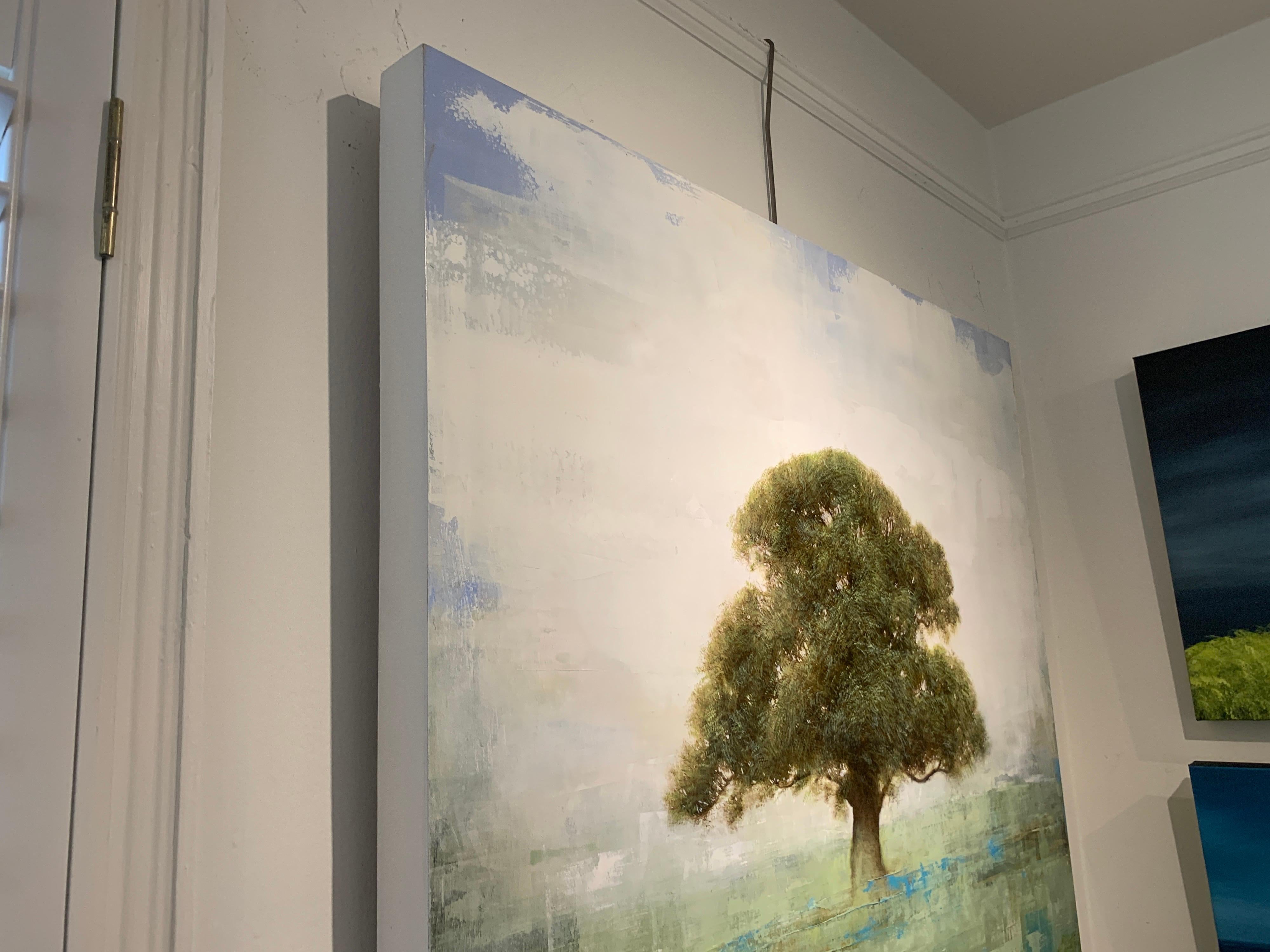 Old Oak by Jessica Pisano, Square Contemporary Tree Painting on Board 6
