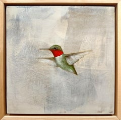 Colibrì rubino 2 di Jessica Pisano Colibrì rosso Pittura su tavola