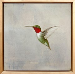 Colibrì rubino I di Jessica Pisano Colibrì rosso Pittura su tavola