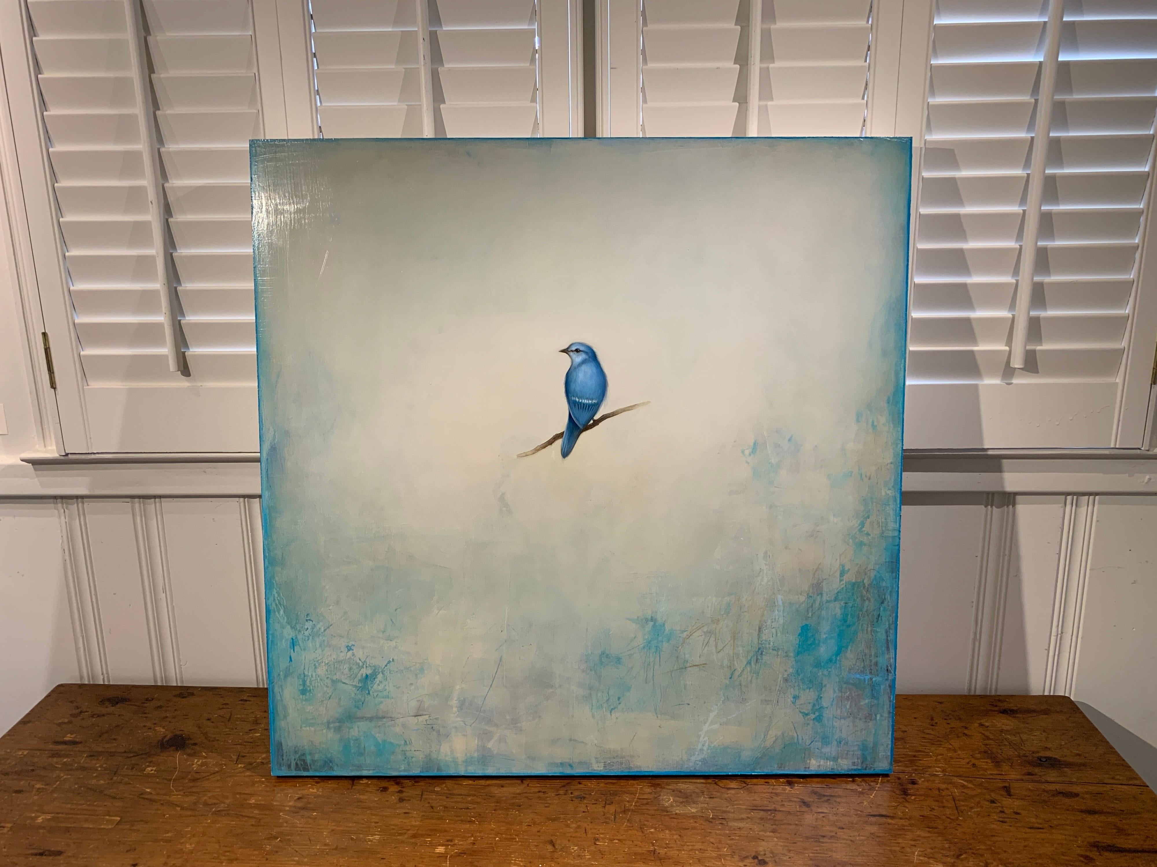 Sapphire in the Sky by Jessica Pisano, Contemporary Bird Painting on Board 2