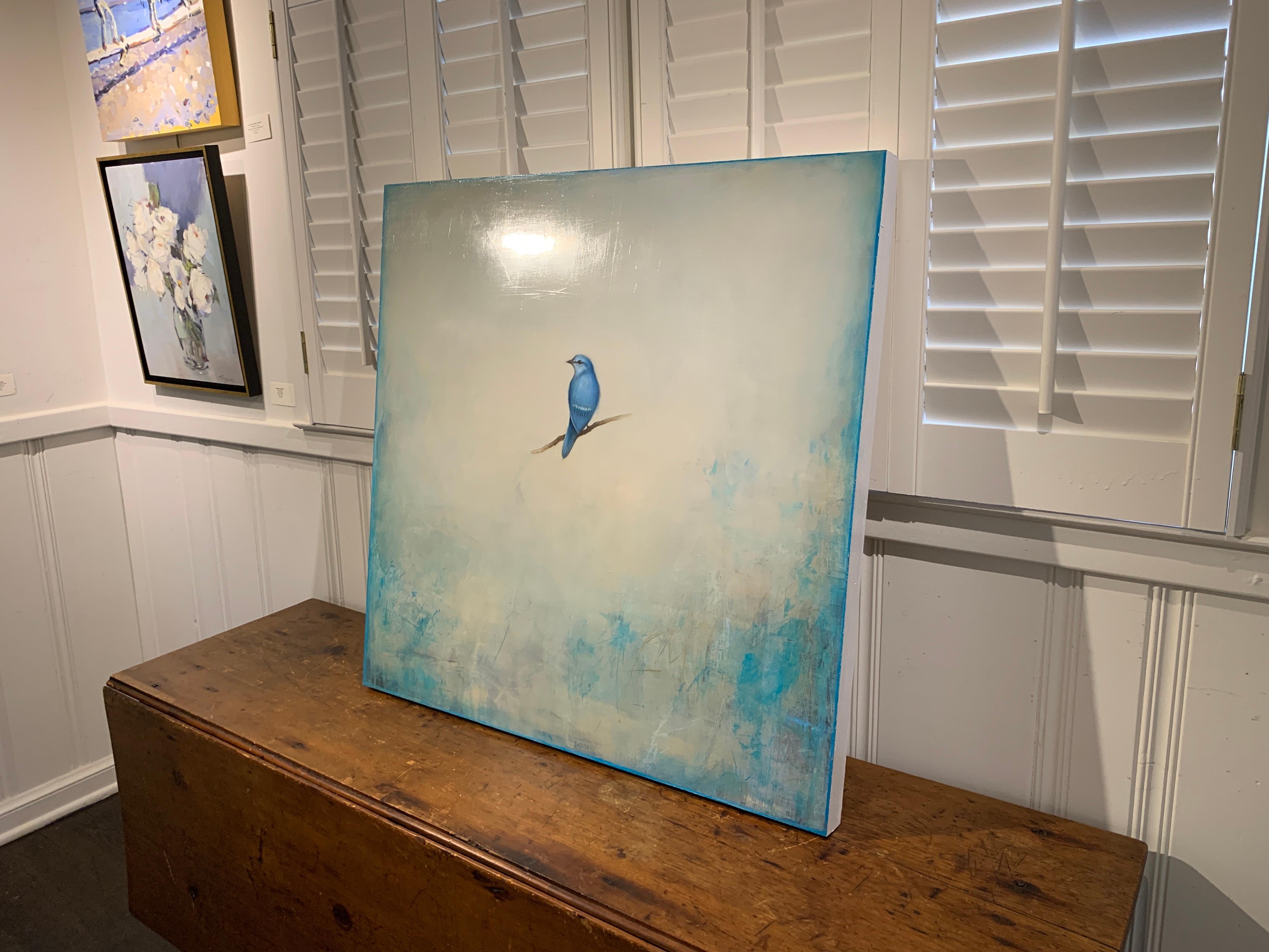 Sapphire in the Sky by Jessica Pisano, Contemporary Bird Painting on Board 6