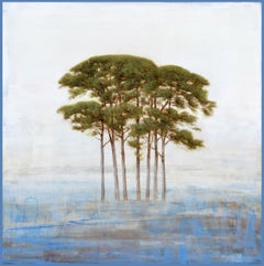 Tall Pines by Jessica Pisano, Contemporary Tree Painting on Board