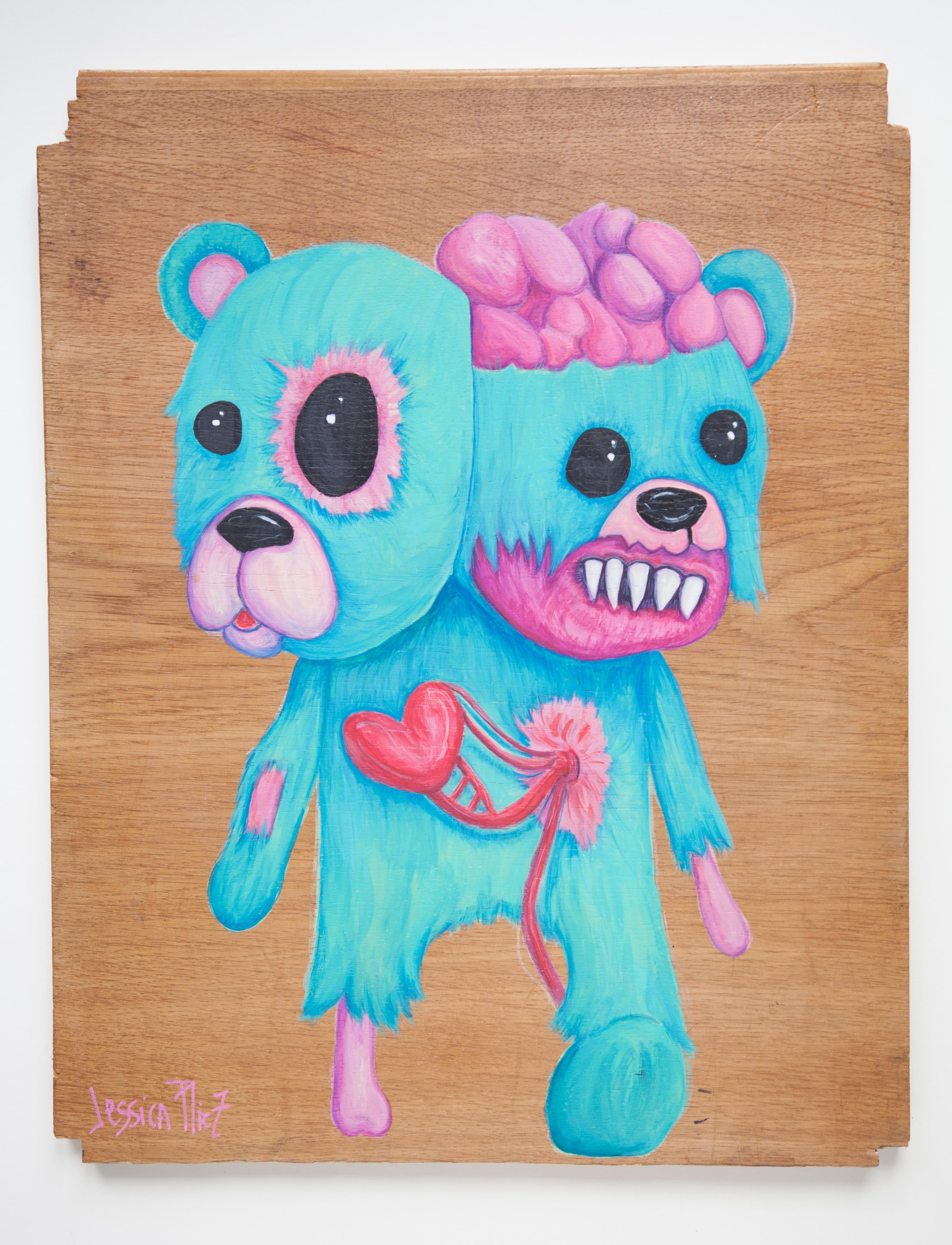 Jessica Pliez Animal Painting - Bubbly Bear