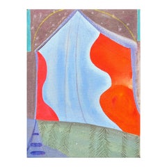 "Tenda" Pittura contemporanea colorata astratta a tecnica mista per interni A Space