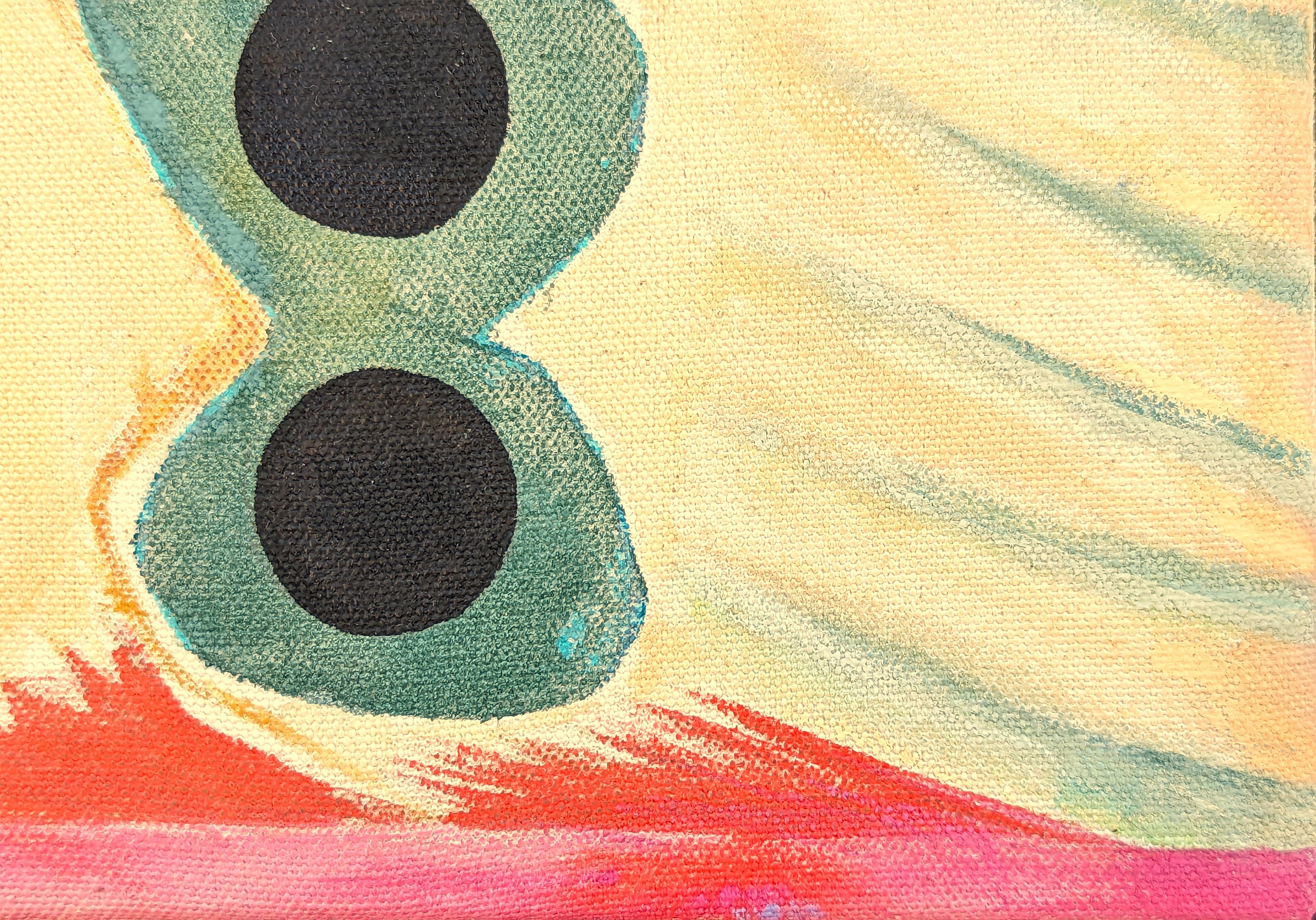 „Dot Dot“ Zeitgenössisches farbenfrohes abstraktes Gemälde in Mischtechnik für den Innenraum im Angebot 2