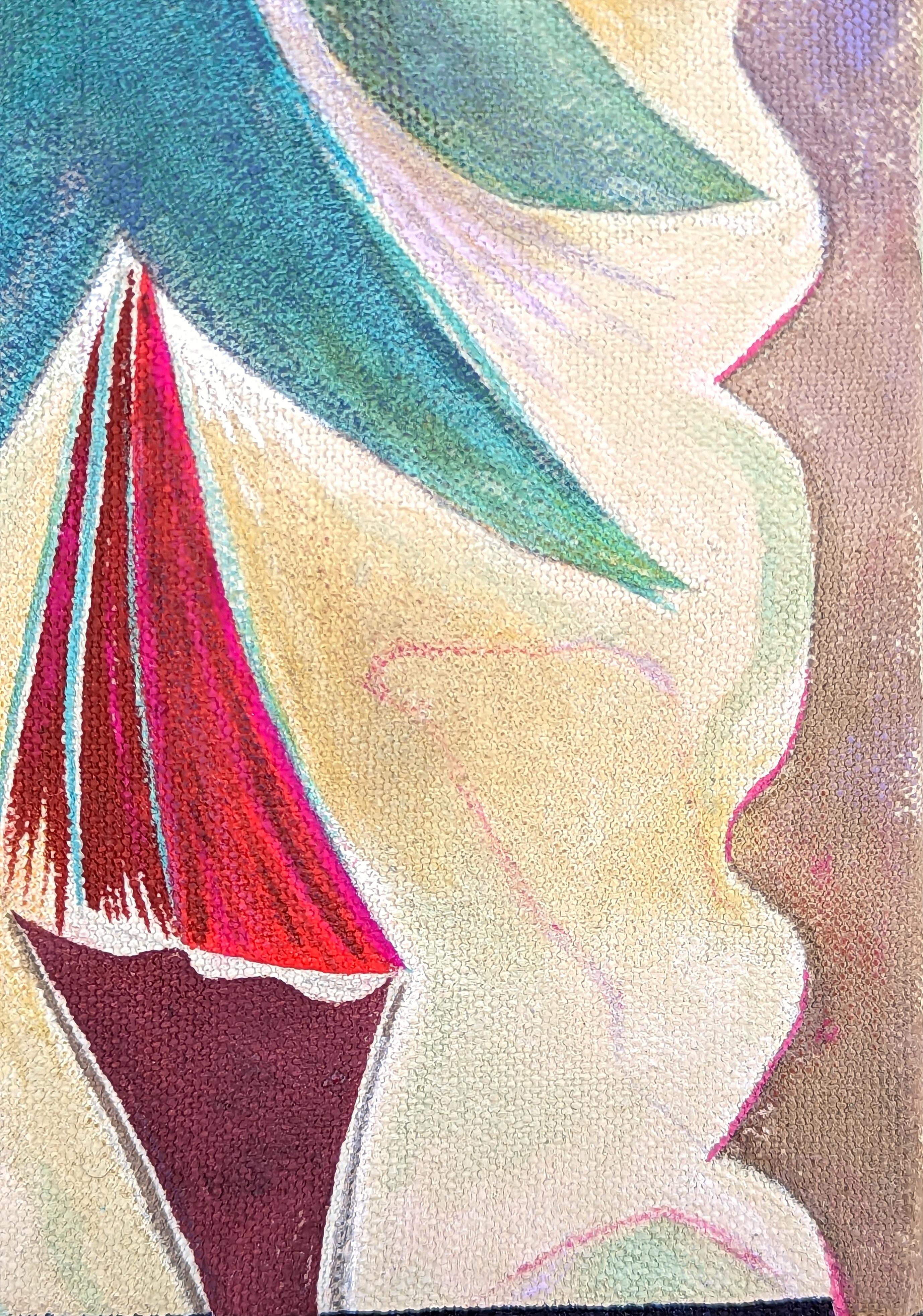 Peinture d'intérieur en technique mixte abstraite contemporaine colorée vert-de-gris en vente 2