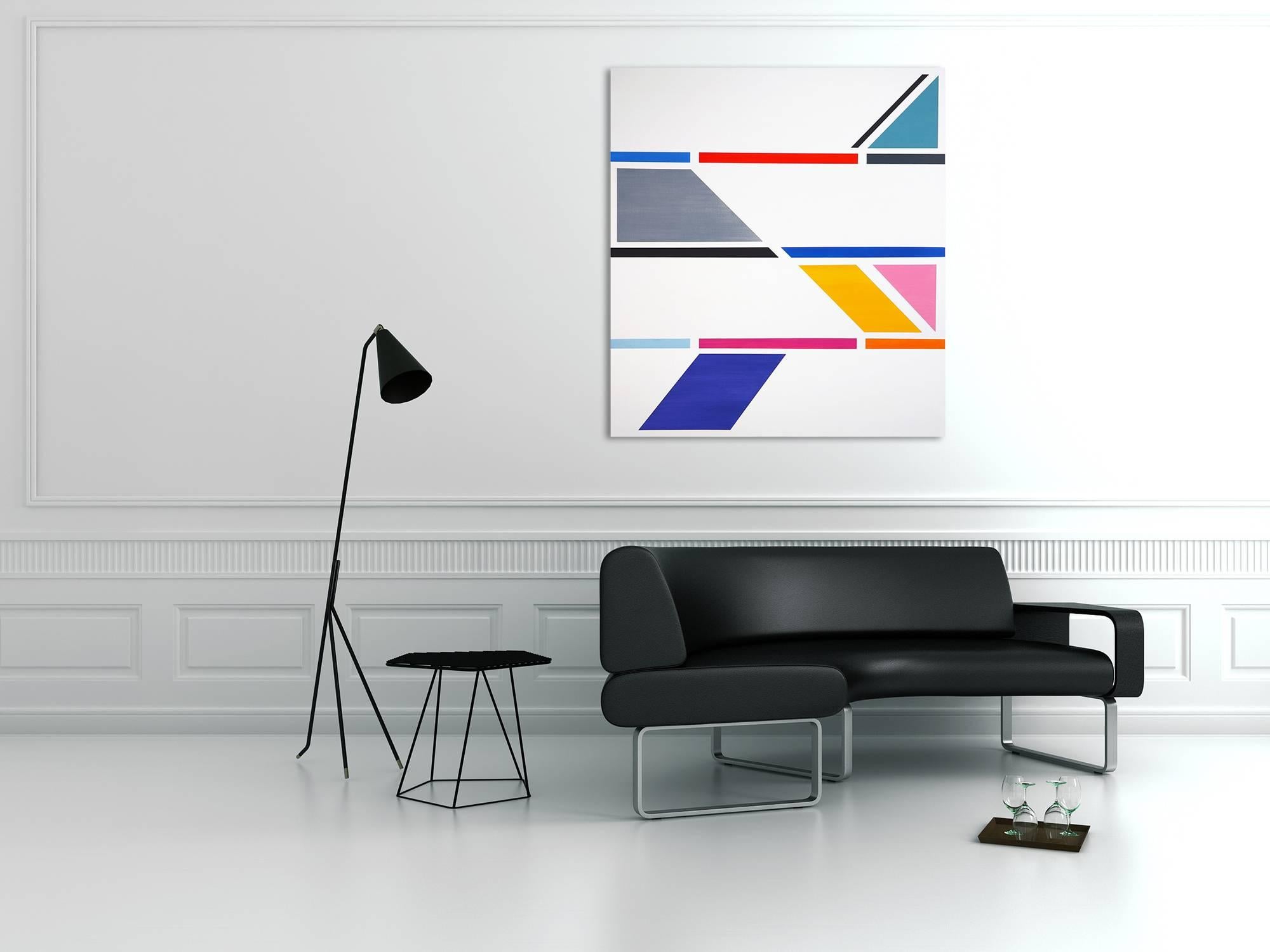 Raggi che si intersecano (pittura astratta) - Painting di Jessica Snow