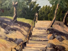 Vintage Midland, Texas Oil Painting by Alpha Lanham (1885-1972), ca 1950