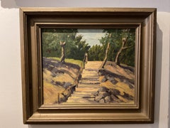 Dipinto a olio d'epoca di Alpha Lanham (1885-1972), Midland, Texas, 1950 ca.