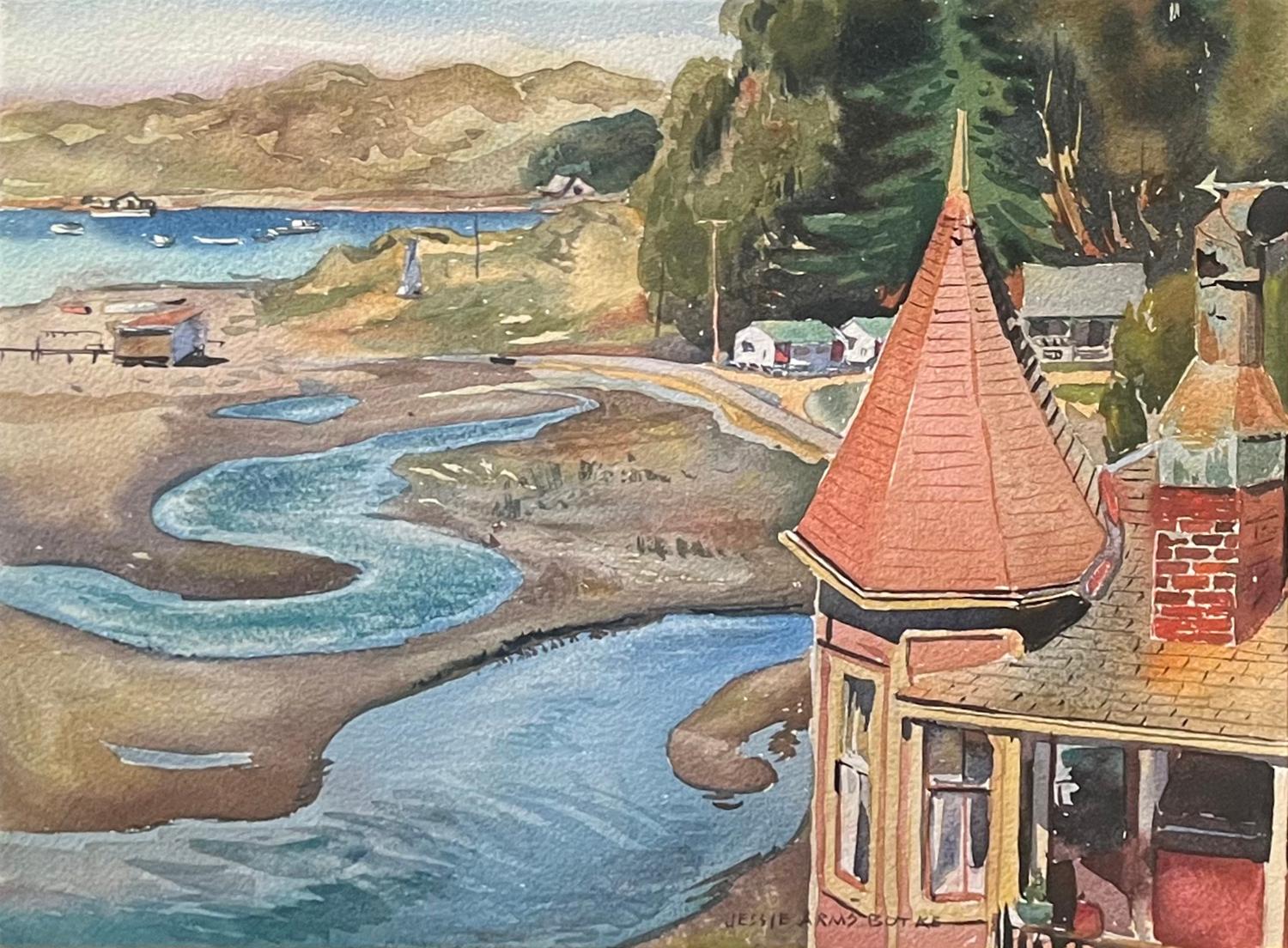 Bodega Bay, um 1906 – Painting von Jessie Arms Botke