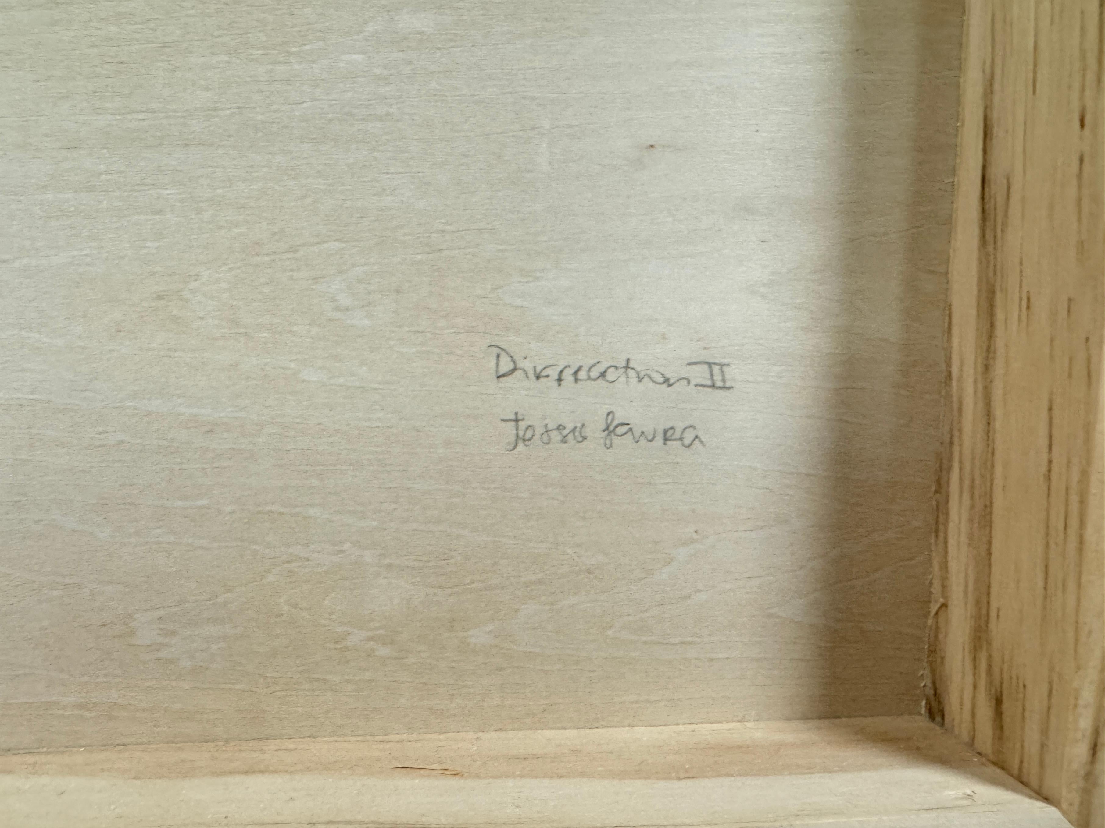 Weißes Holz Abstrakte Malerei, Minimalistisch, Geometrisch, Beugung II, 2022 im Angebot 9