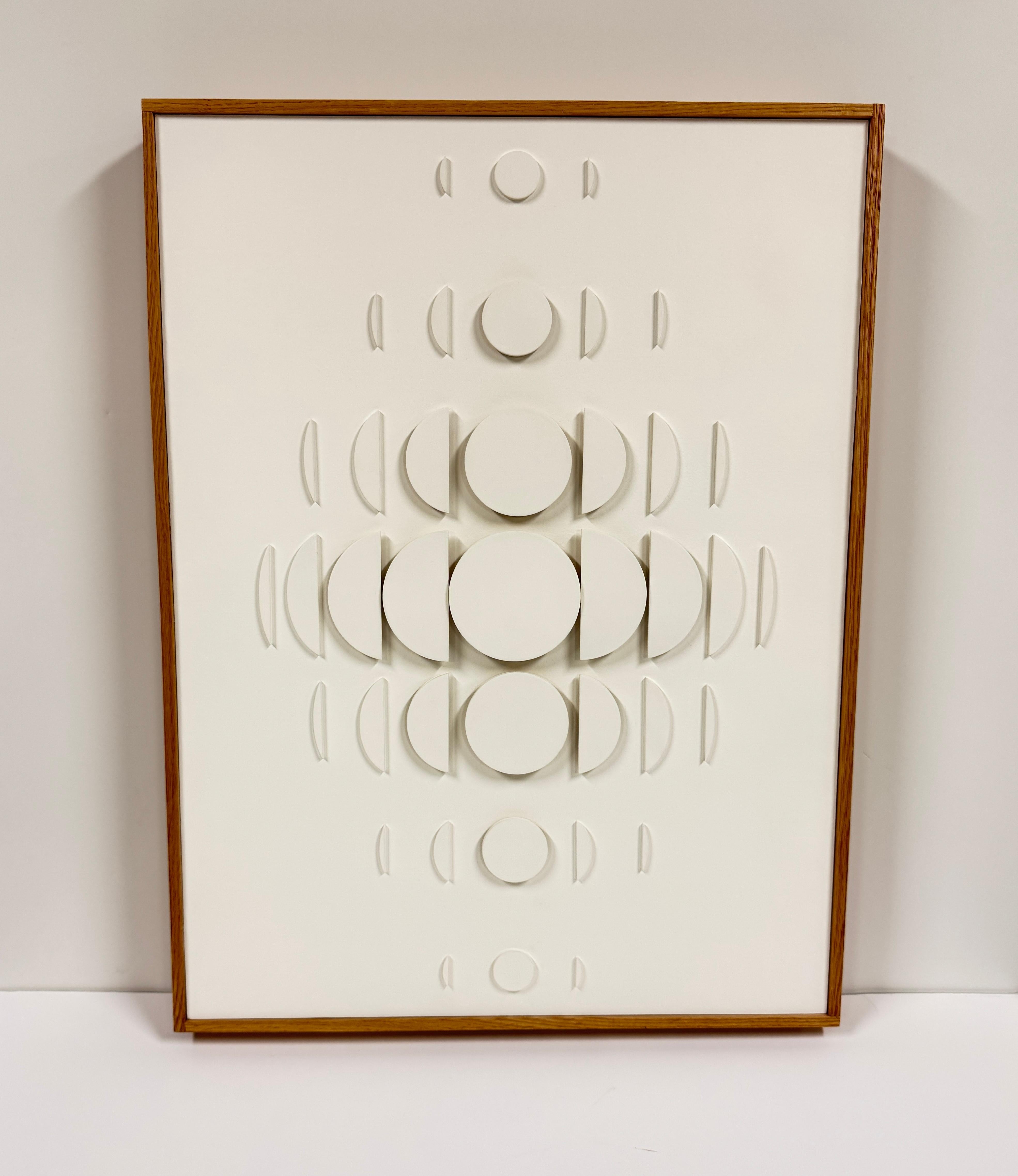 Weißes Holz Abstrakte Malerei, Minimalistisch, Geometrisch, Beugung II, 2022 im Angebot 10