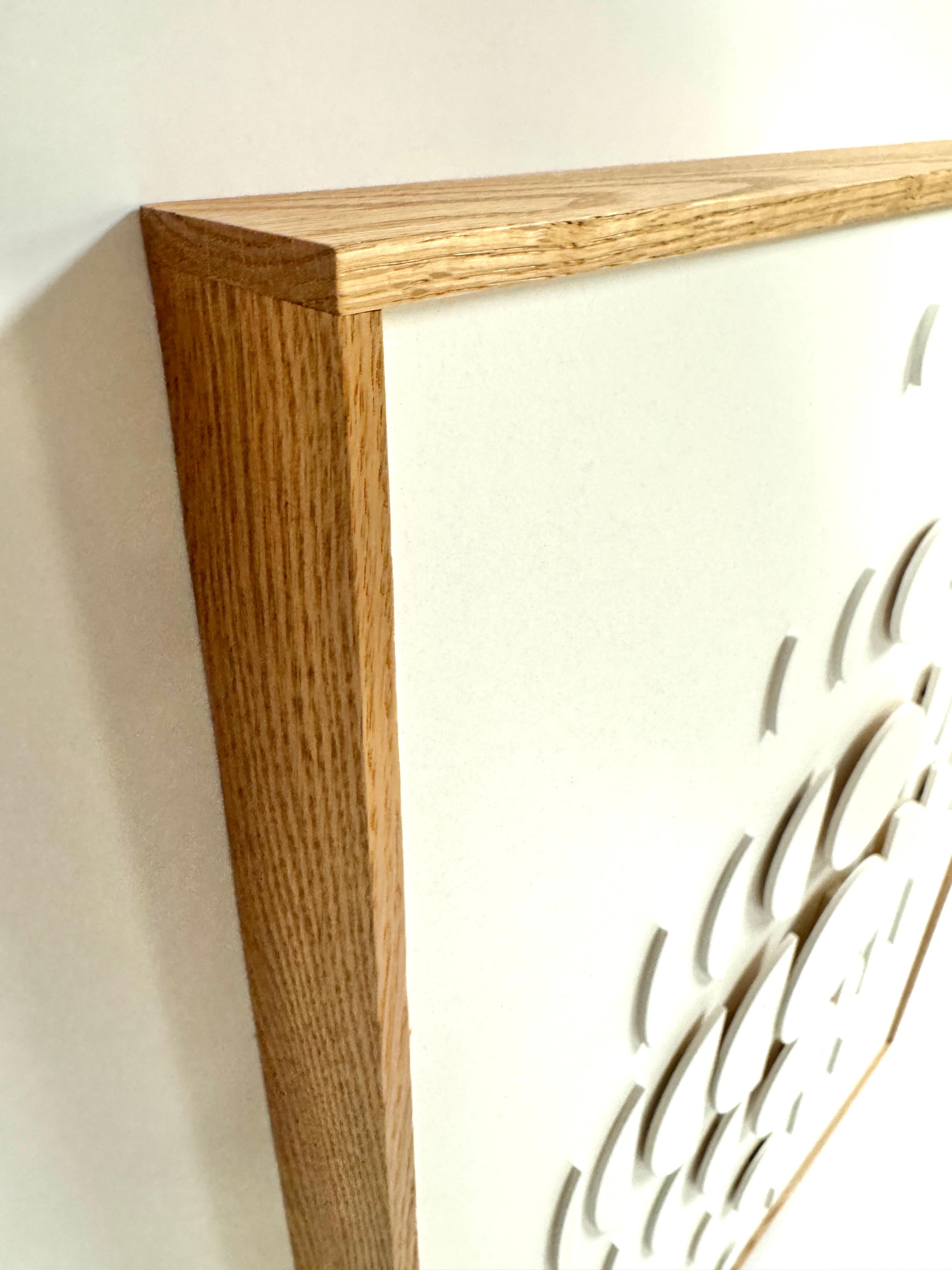 Weißes Holz Abstrakte Malerei, Minimalistisch, Geometrisch, Beugung II, 2022 im Angebot 2