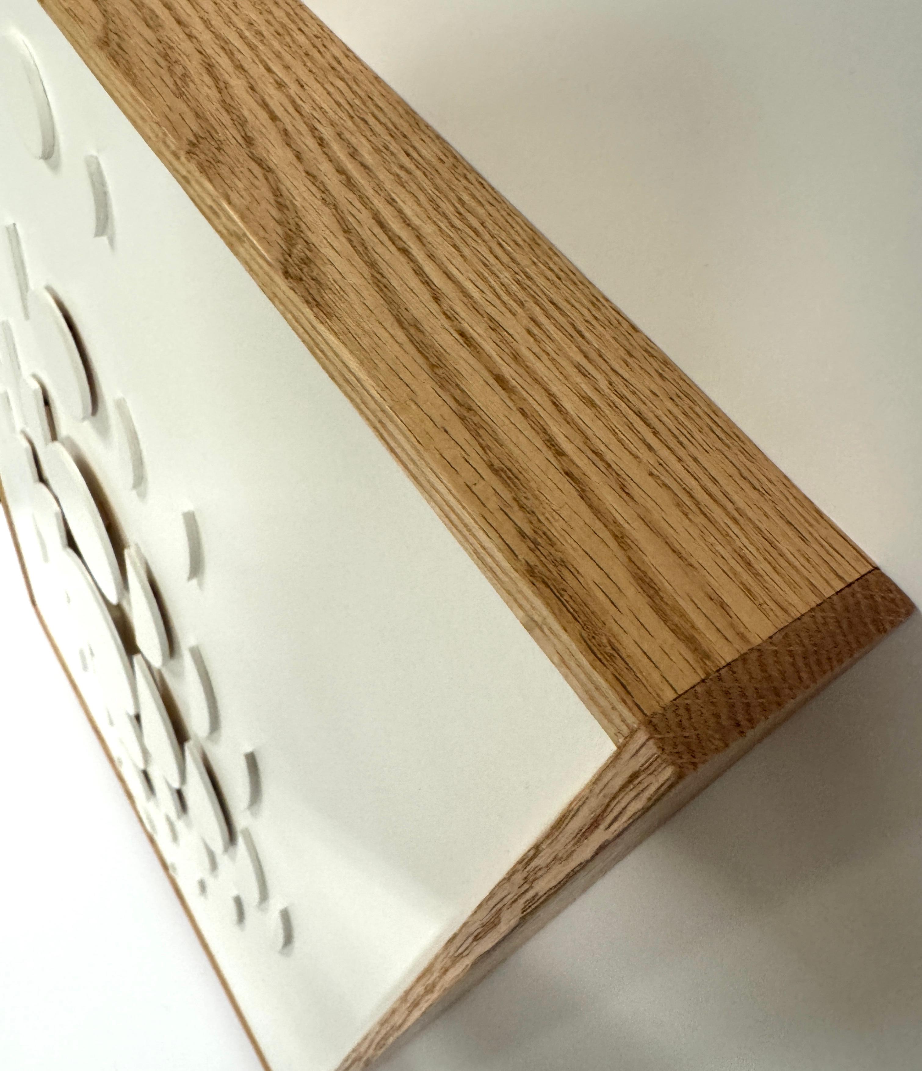 Weißes Holz Abstrakte Malerei, Minimalistisch, Geometrisch, Beugung II, 2022 im Angebot 5