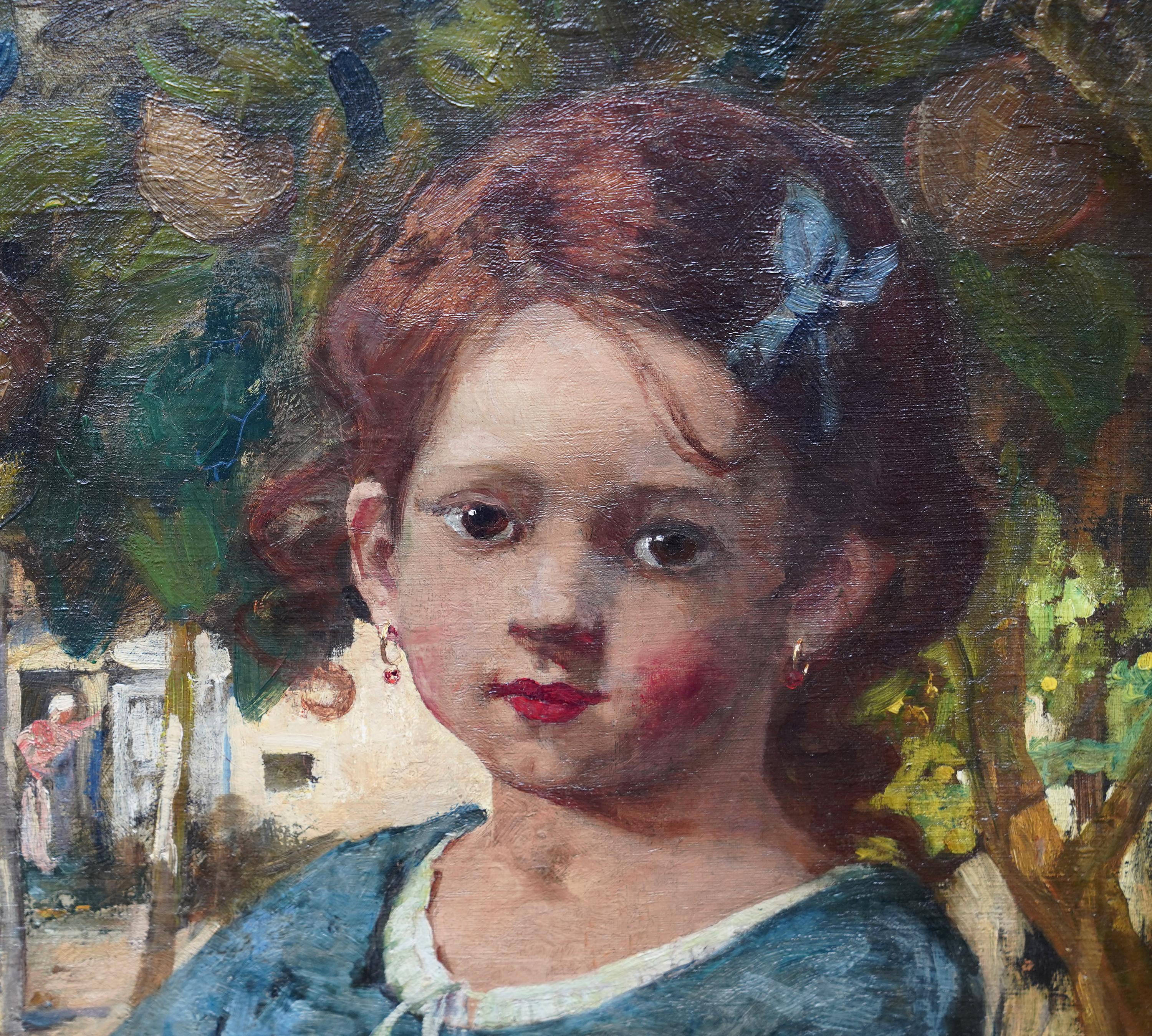 Ce superbe portrait à l'huile d'une jeune fille écossaise de Glasgow, datant des années 1930, est l'œuvre de la célèbre artiste Jessie M-One. McGeehan a étudié à la Glasgow School of Art,  Elle s'est inscrite à l'âge de 15 ans en 1888 et sa dernière