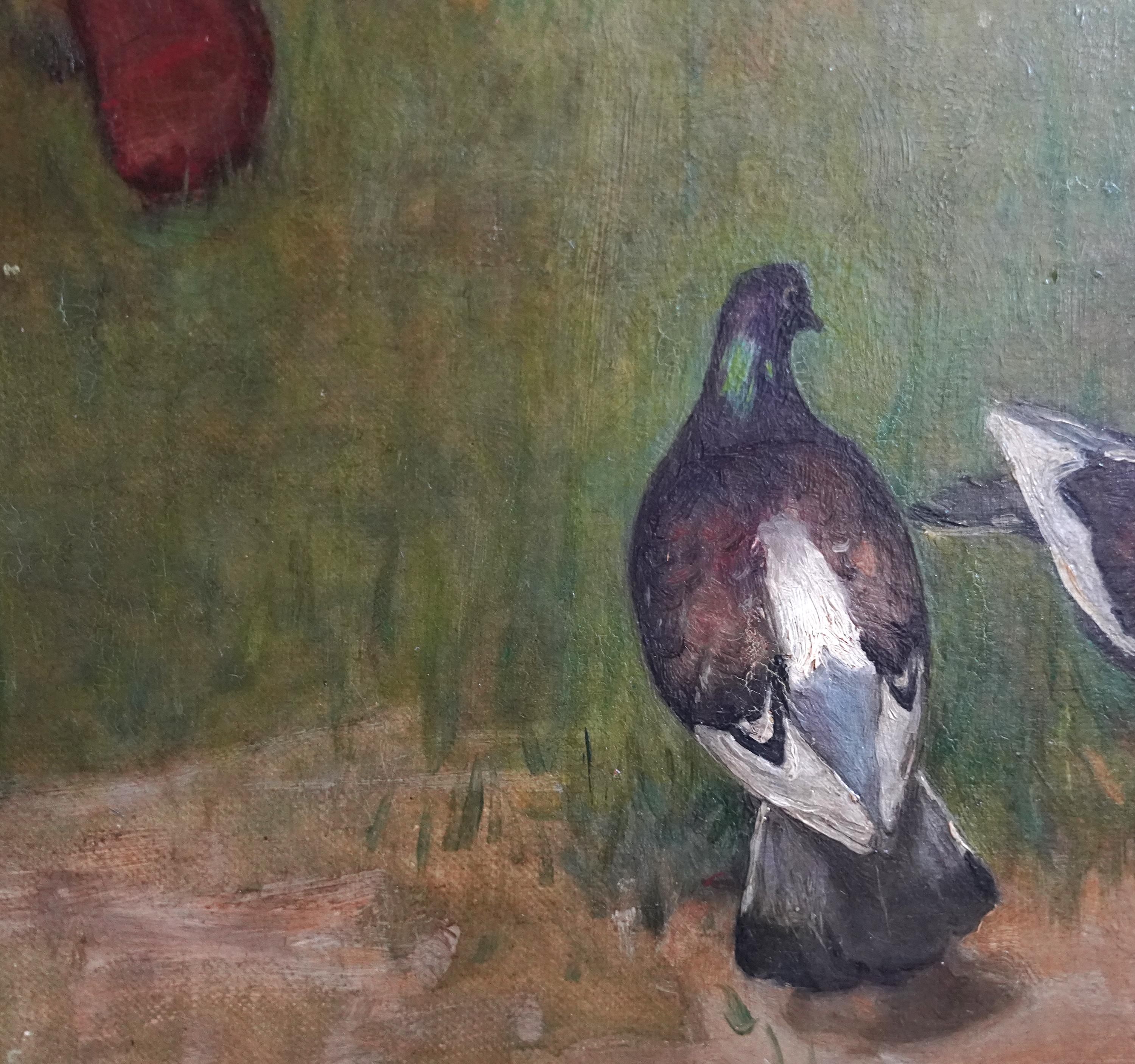 Infanzia di Dante - Pittura a olio figurativa preraffaellita di epoca vittoriana britannica in vendita 6