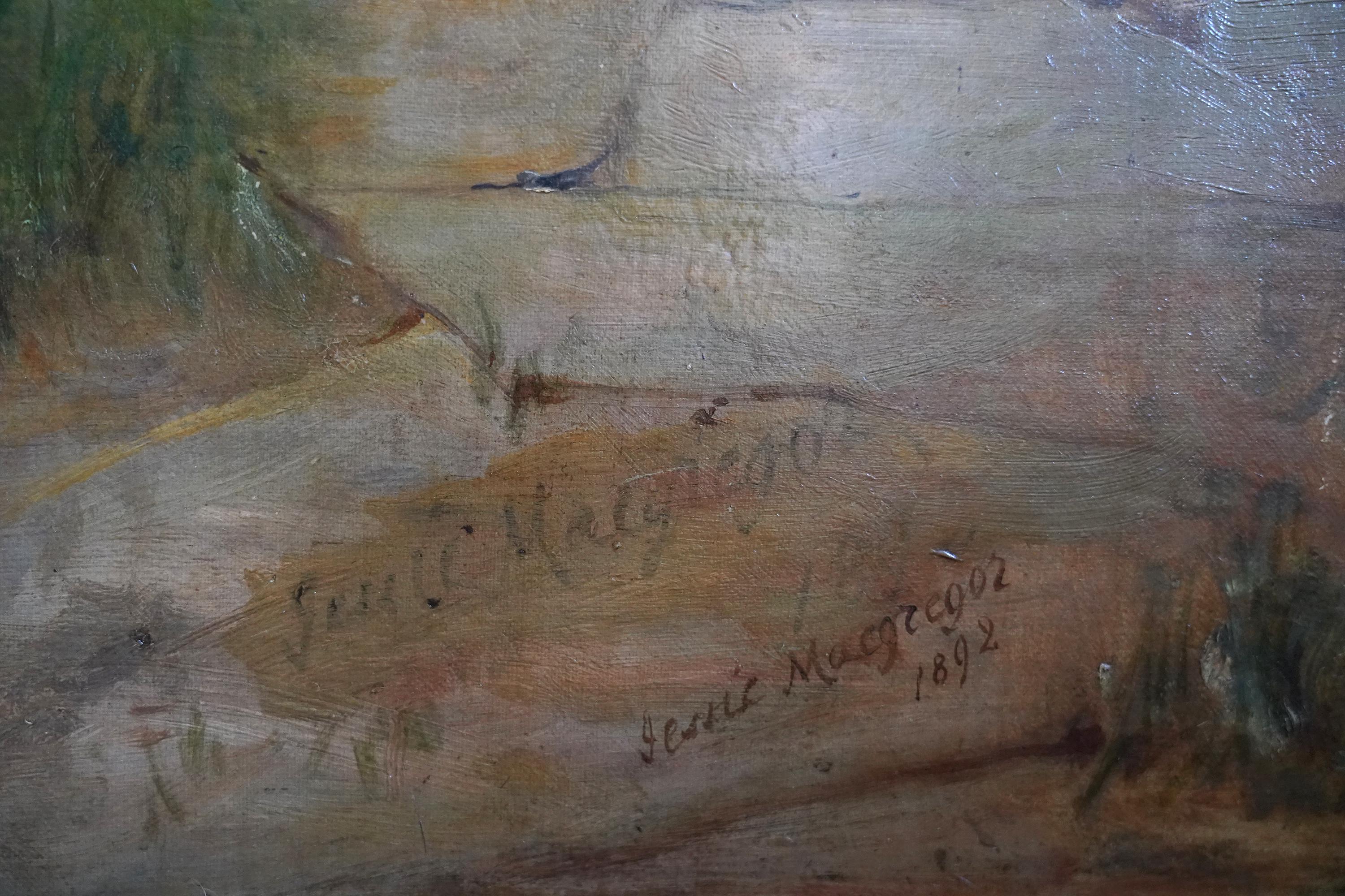 Infanzia di Dante - Pittura a olio figurativa preraffaellita di epoca vittoriana britannica in vendita 10