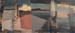 « View of San Francisco Bay », Abstraction de la baie de San Francisco, Jack London, huile moderniste