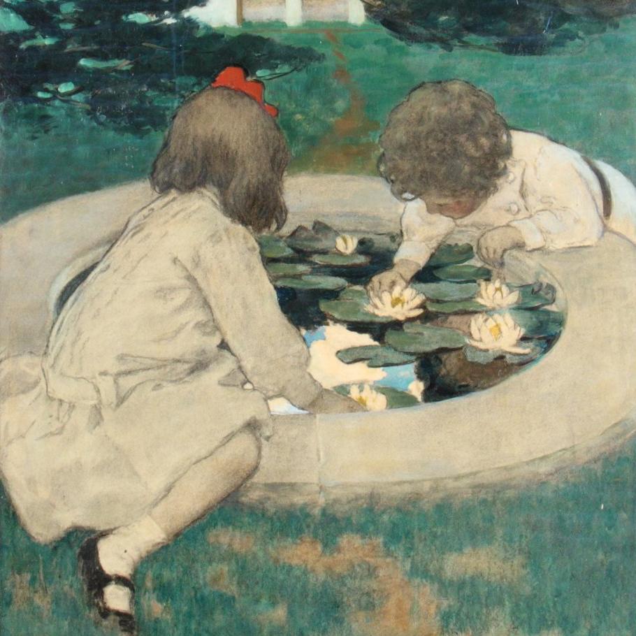 The Lily Pool - Mixed Media Art by Jessie Willcox Smith