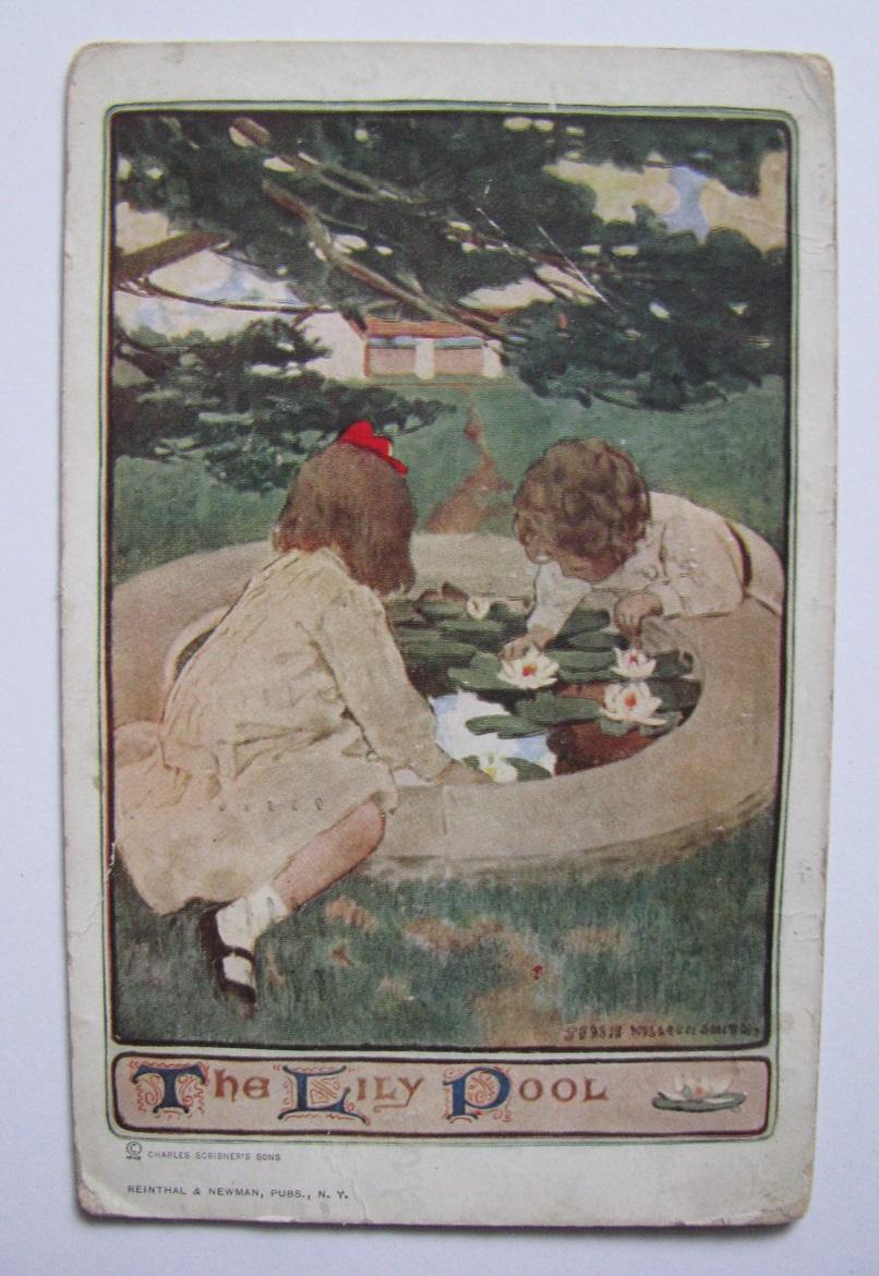 The Lily Pool - American Modern Mixed Media Art by Jessie Willcox Smith