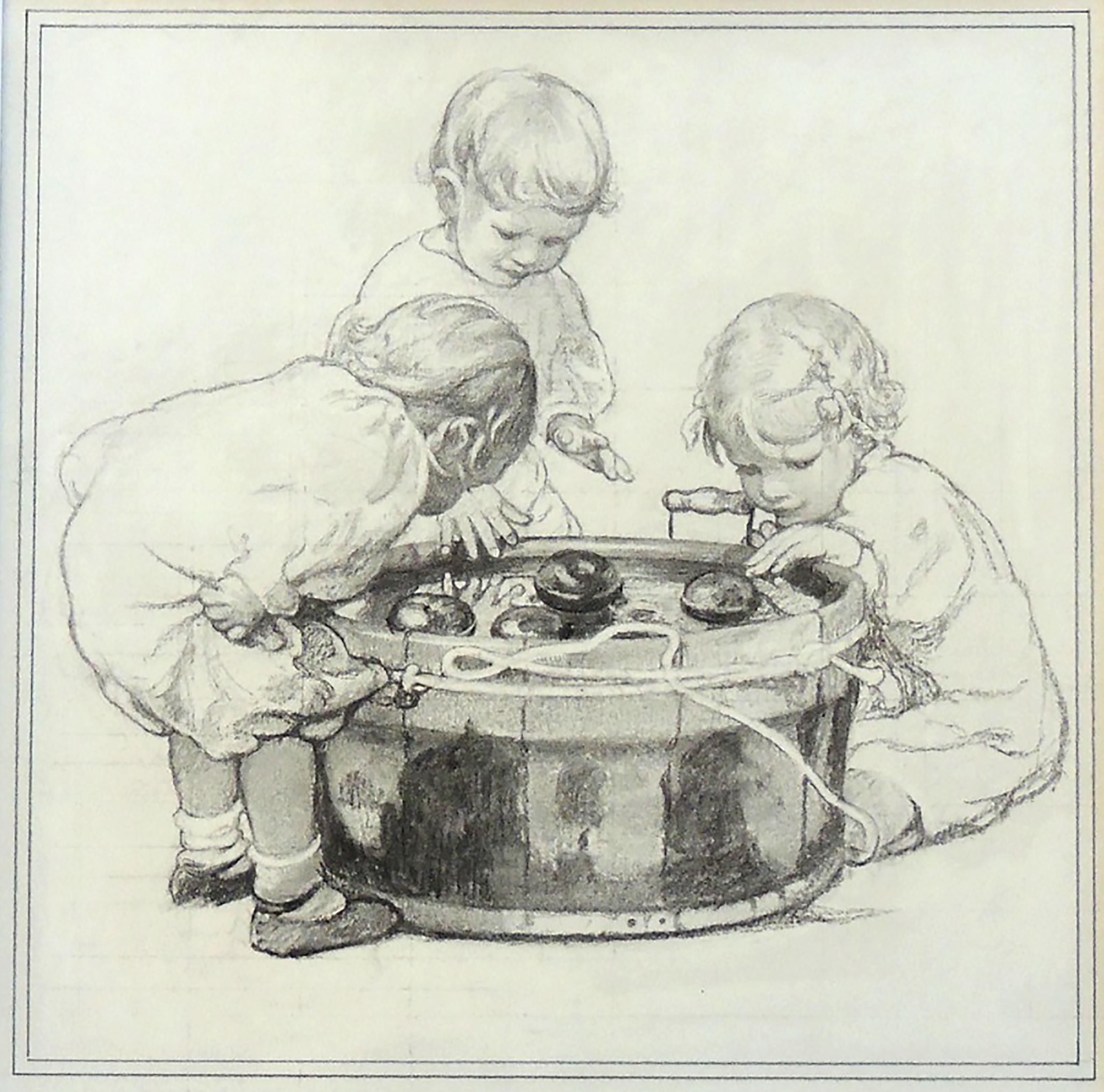 Bobbing for Apples - Painting by Jessie Willcox Smith