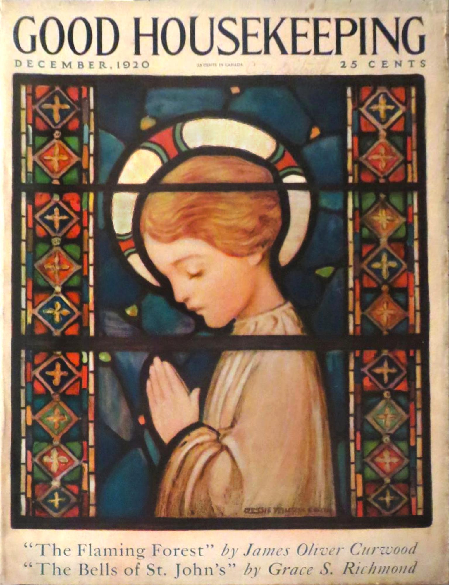 La copertina di Good Housekeeping. Natale: Child & Child in preghiera - Painting di Jessie Willcox Smith