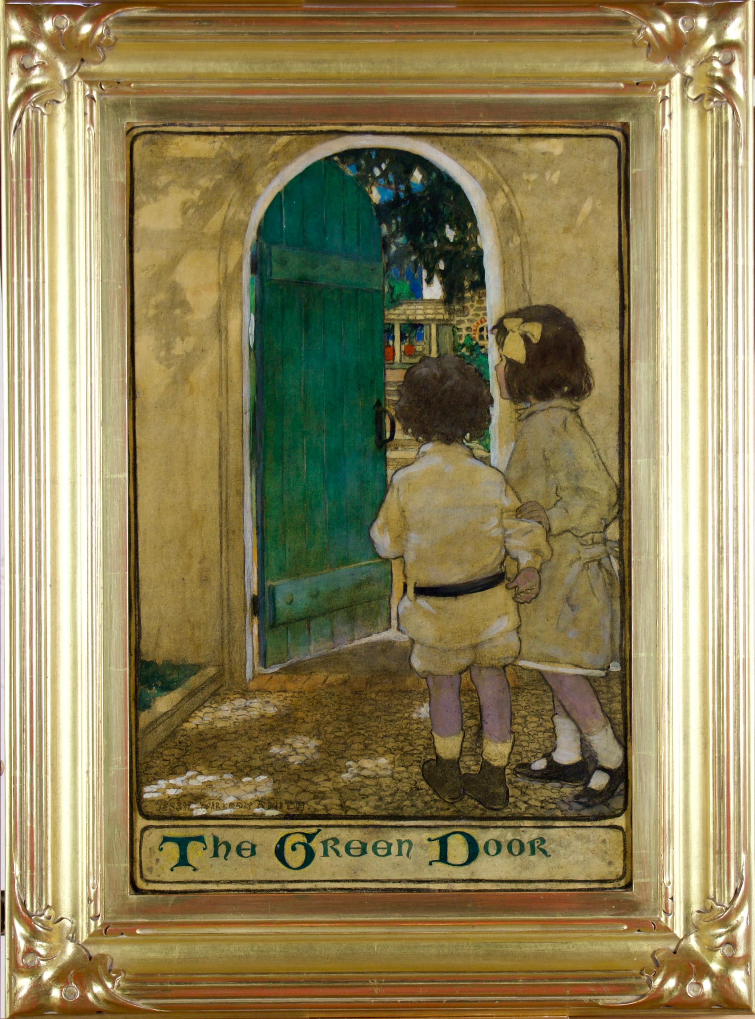 The Green Door - Painting by Jessie Willcox Smith