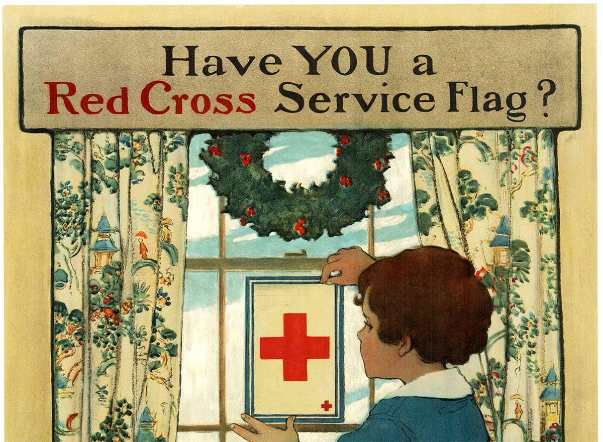 Originale Bandiera di servizio della Red Cross? poster d'epoca della Prima Guerra Mondiale - Print di Jessie Willcox Smith