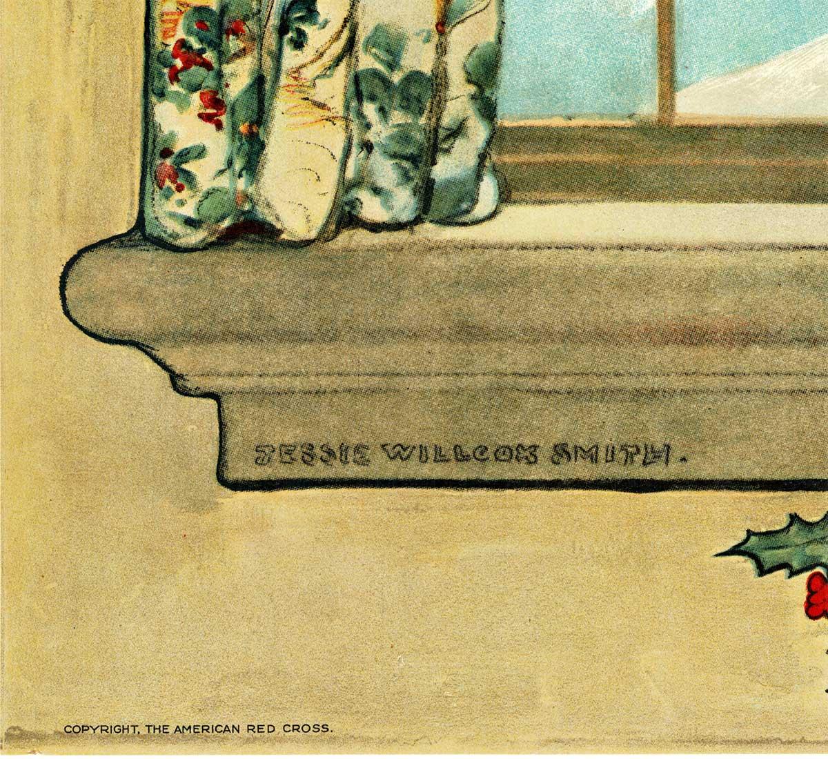 Originale Bandiera di servizio della Red Cross? poster d'epoca della Prima Guerra Mondiale - Portrait Print Beige di Jessie Willcox Smith