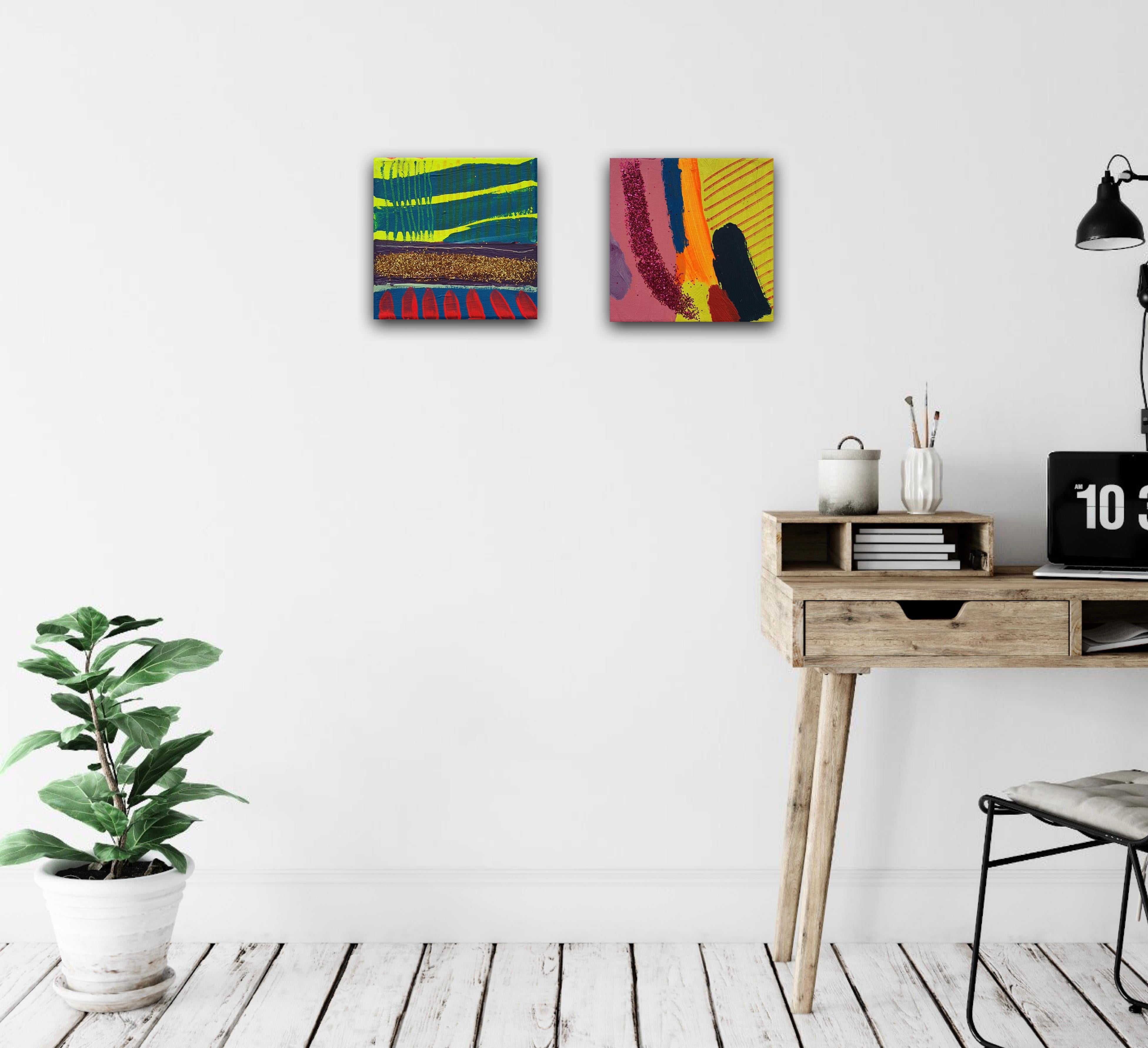 409 and 401 Diptych - Abstract Painting by Jessie Woodward