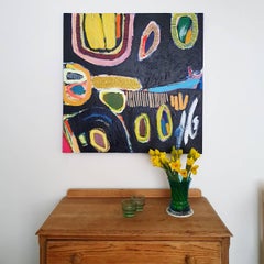 #530, Arte abstracto, Pintura geométrica contemporánea, Arte con purpurina, Arte abstracto