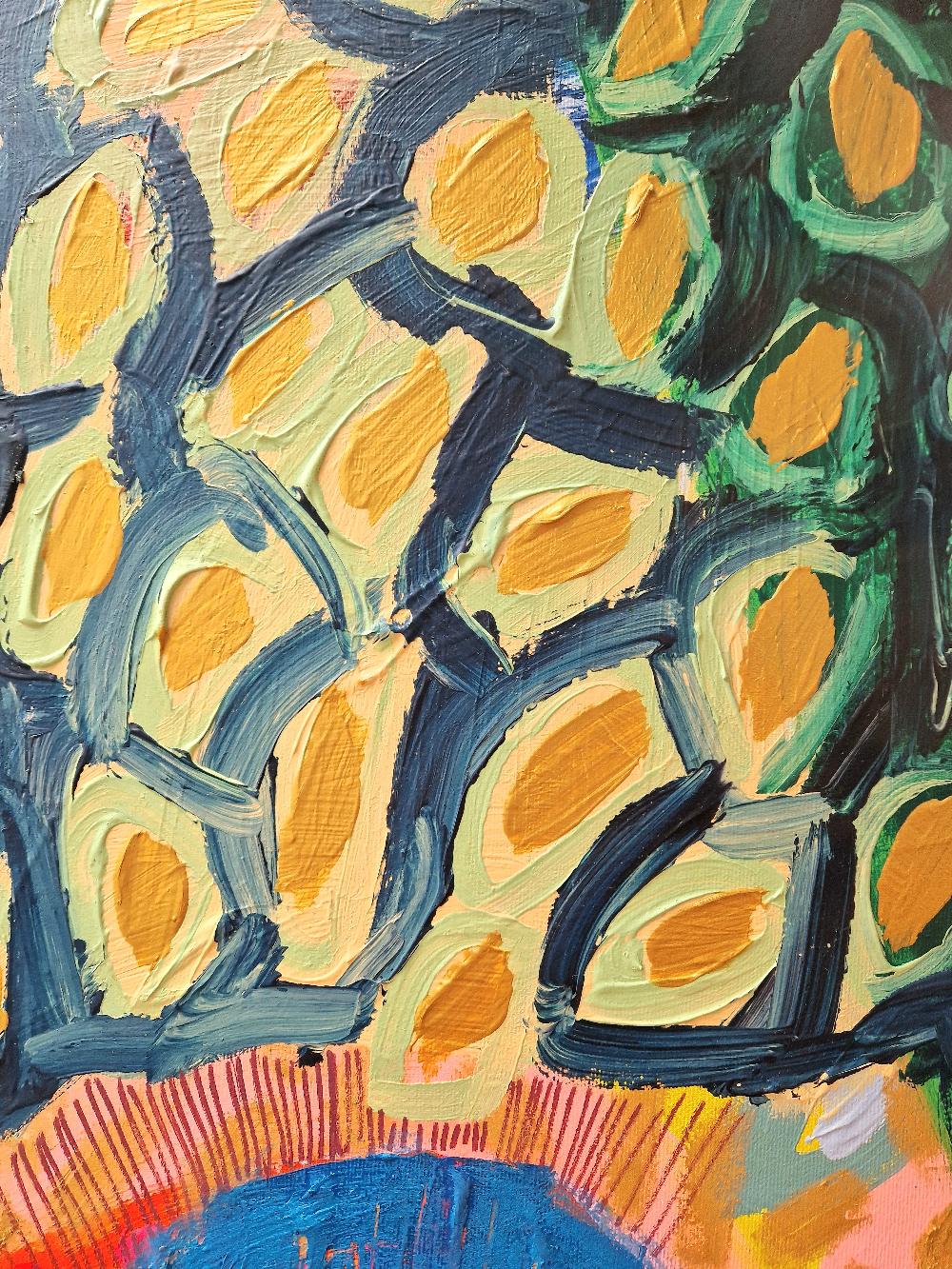 #567, Pintura Abstracta, Obra de Arte Brillante Original, Pintura Geométrica, Asequible - Painting Abstracto de Jessie Woodward