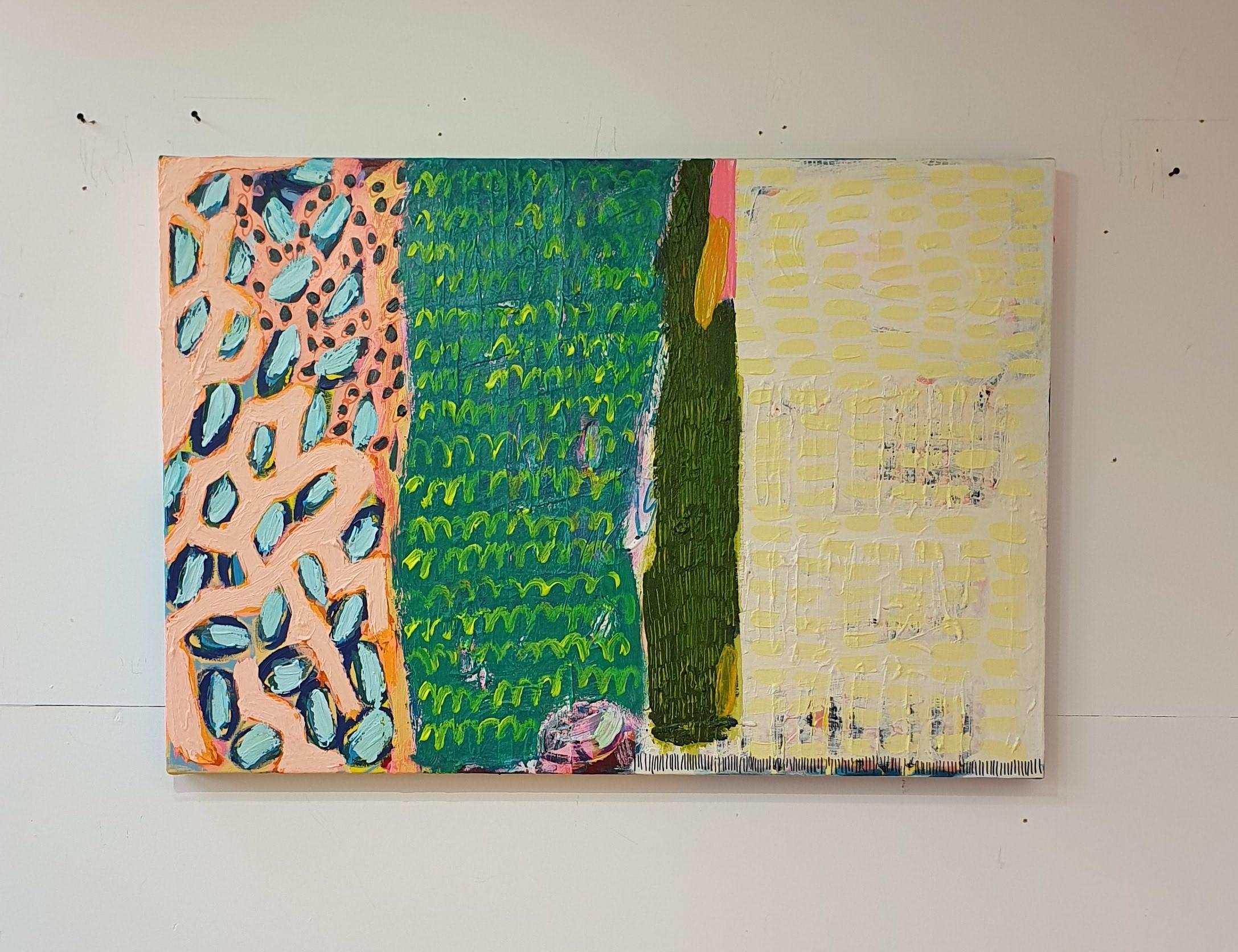 n°580, Art abstrait, acrylique sur toile, art de motifs colorés - Abstrait Painting par Jessie Woodward