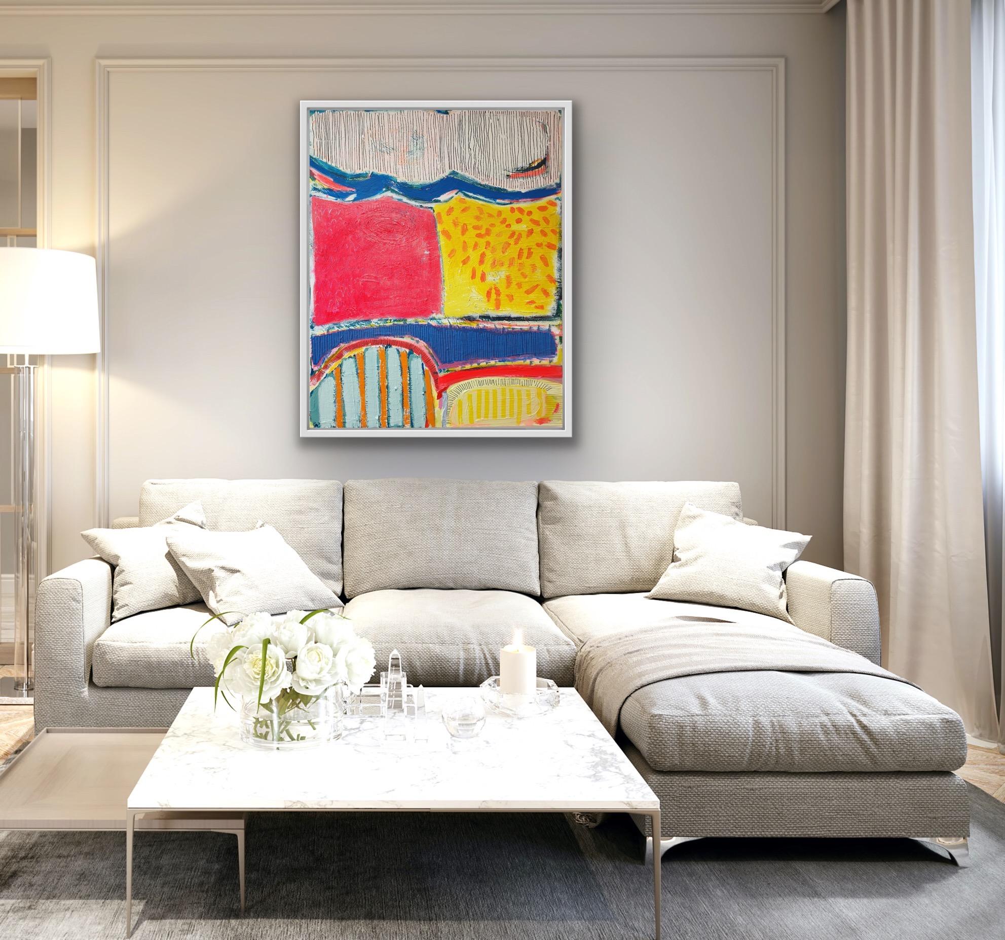 581, Contemporary Abstract Painting, Bright Statement Art, Geometric Painting For Sale 3