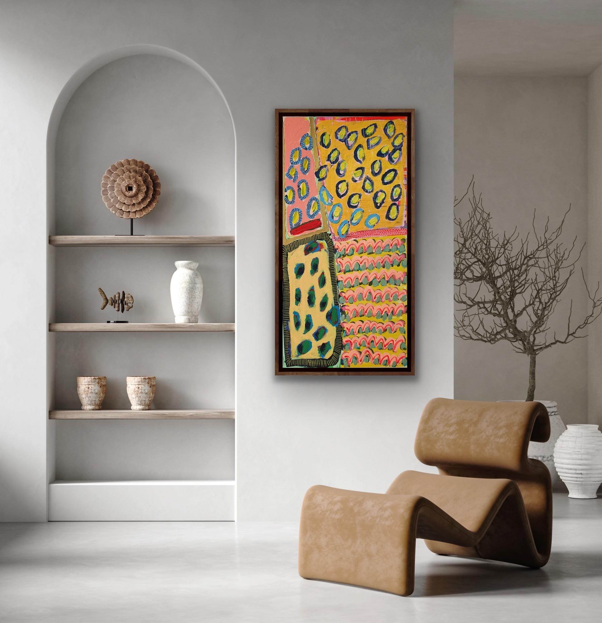 #600, Pintura Abstracta, Obra de Arte Brillante Original, Pintura Geométrica, Asequible - Painting de Jessie Woodward