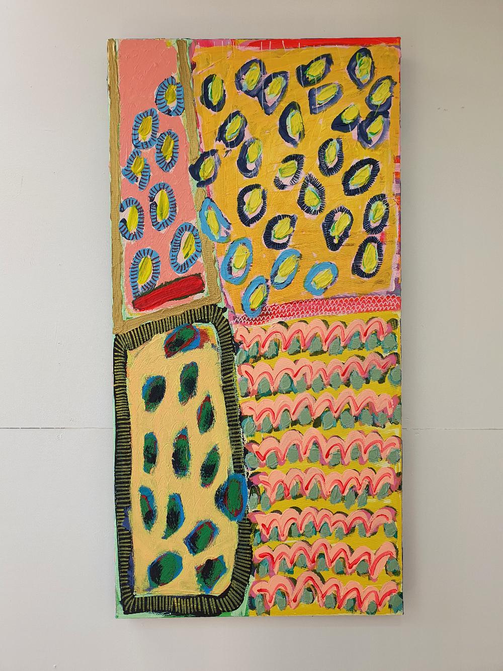 #600, Pintura Abstracta, Obra de Arte Brillante Original, Pintura Geométrica, Asequible - Painting Abstracto de Jessie Woodward