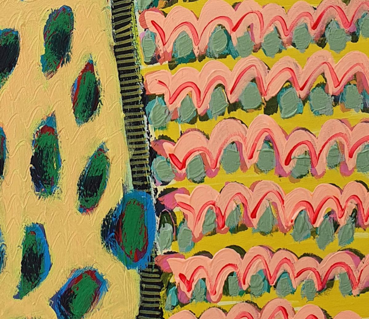 #600, Pintura Abstracta, Obra de Arte Brillante Original, Pintura Geométrica, Asequible en venta 1