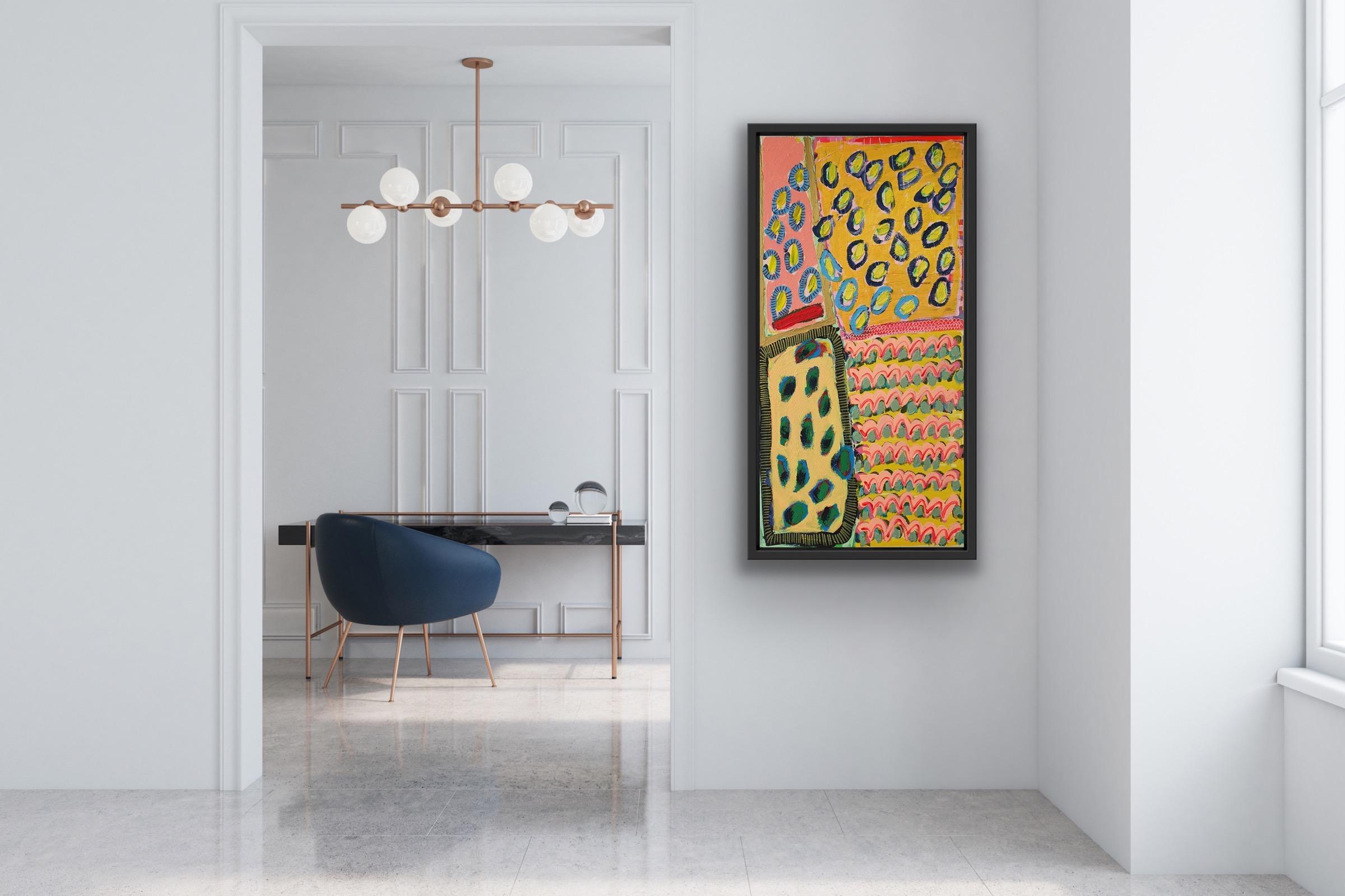 #600, Pintura Abstracta, Obra de Arte Brillante Original, Pintura Geométrica, Asequible en venta 3