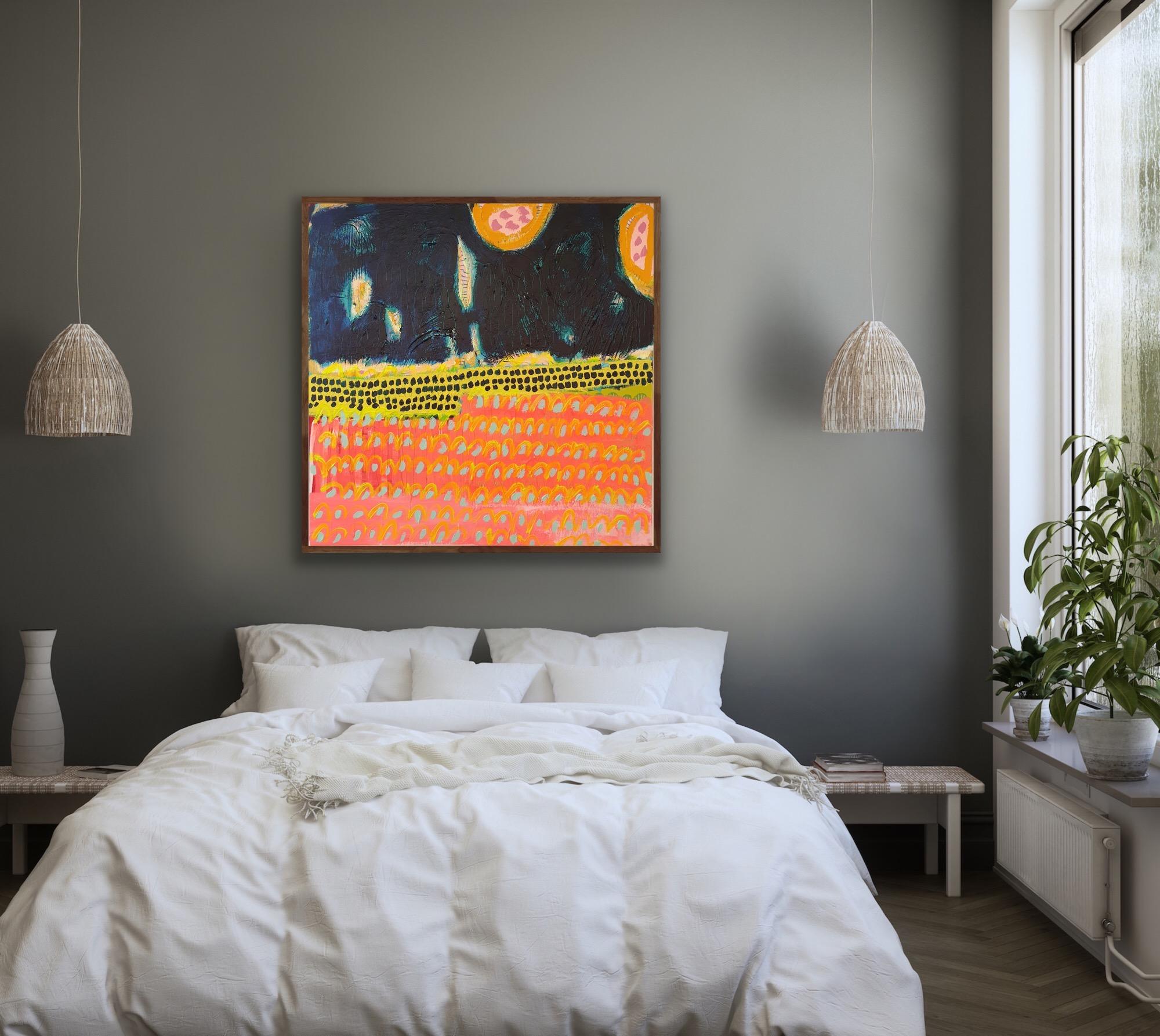 #607, Pintura original, Arte abstracto, Acrílico sobre lienzo, Arte con motivos de colores en venta 3