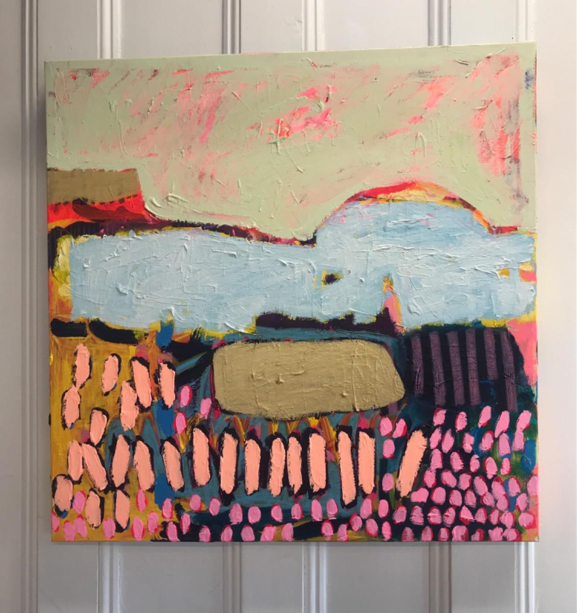 #711, Pittura originale, Astratto, Nuvola, Vibrante, Oro 9
