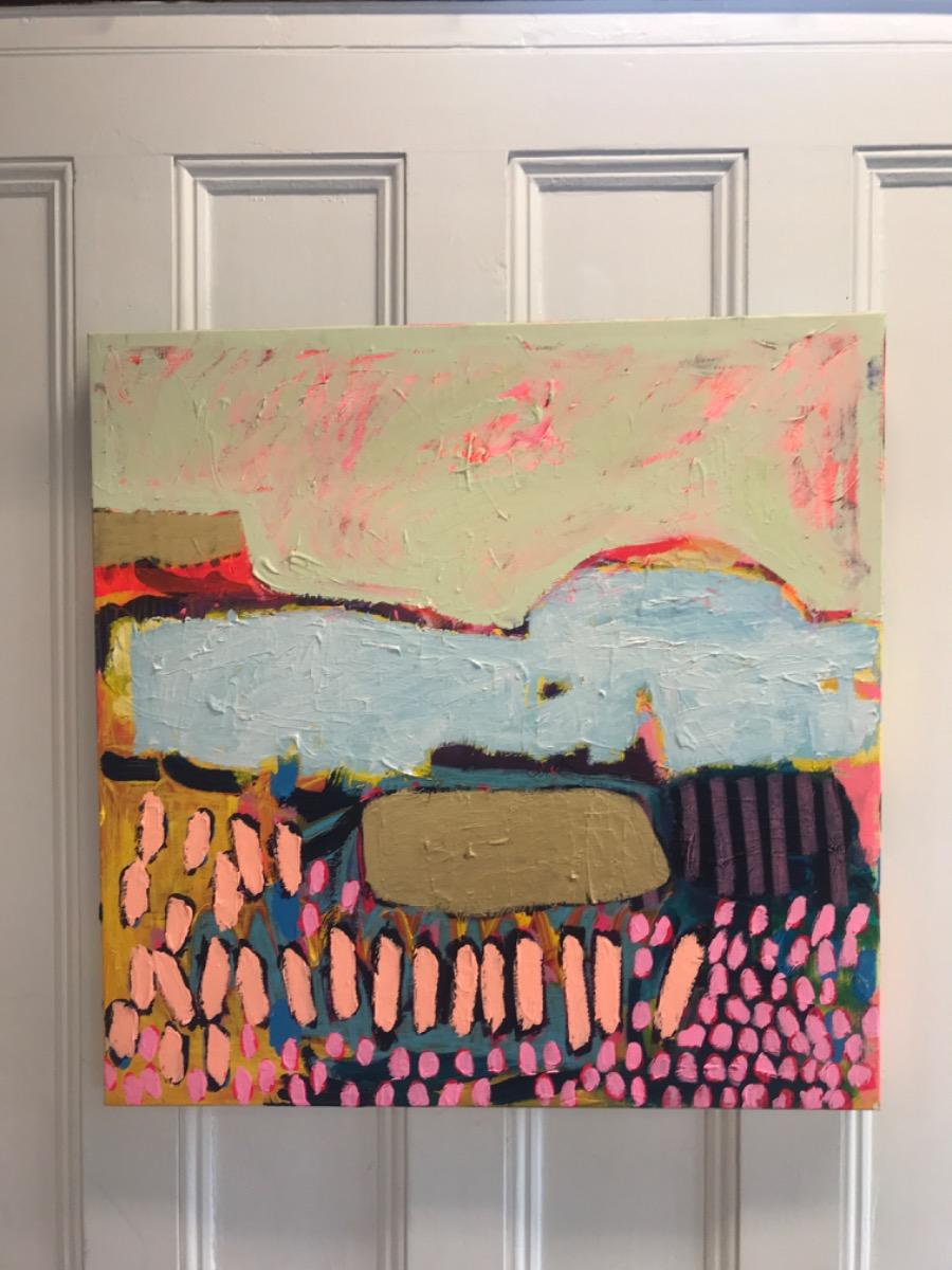 #711, Pittura originale, Astratto, Nuvola, Vibrante, Oro 12