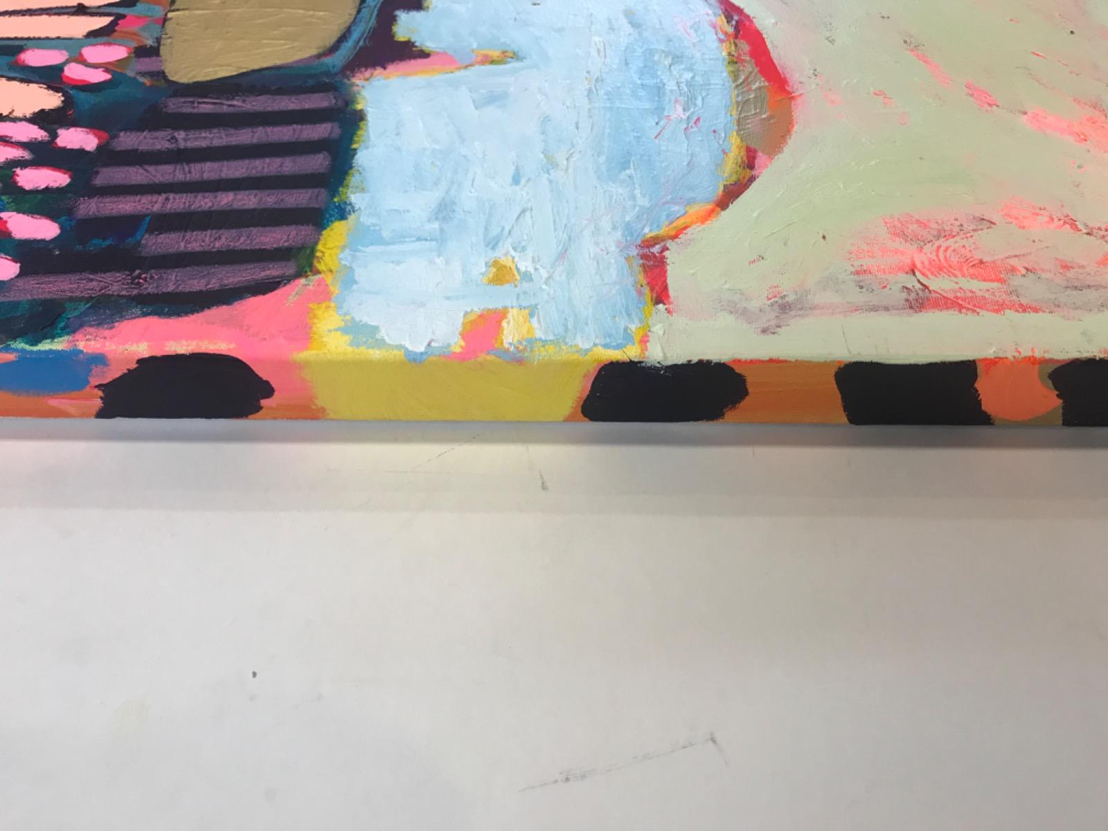 #711, Pittura originale, Astratto, Nuvola, Vibrante, Oro 3