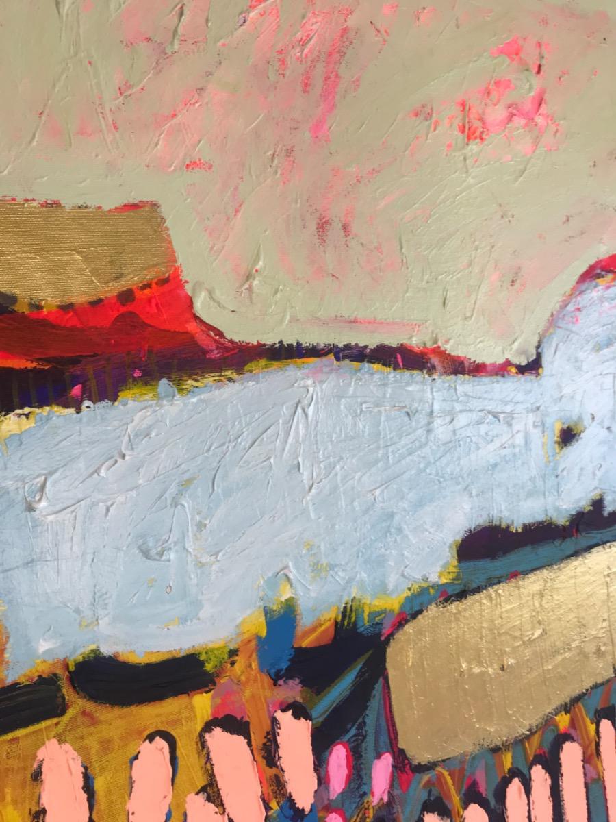 #711, Pittura originale, Astratto, Nuvola, Vibrante, Oro 5