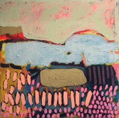 #711, Pintura original, Abstracto, Nube, Vibrante, Oro