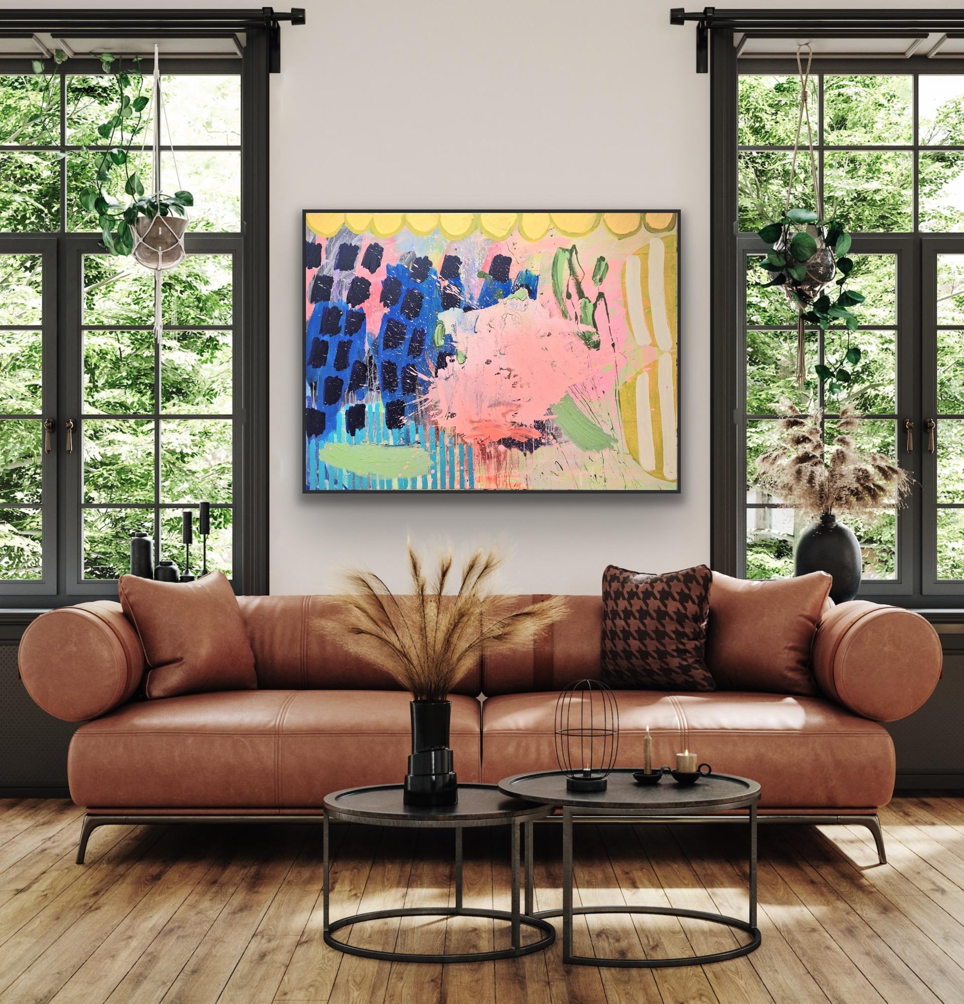 #807, Pintura original, Abstracto, Nube, Vibrante, Oro, Formas en venta 3
