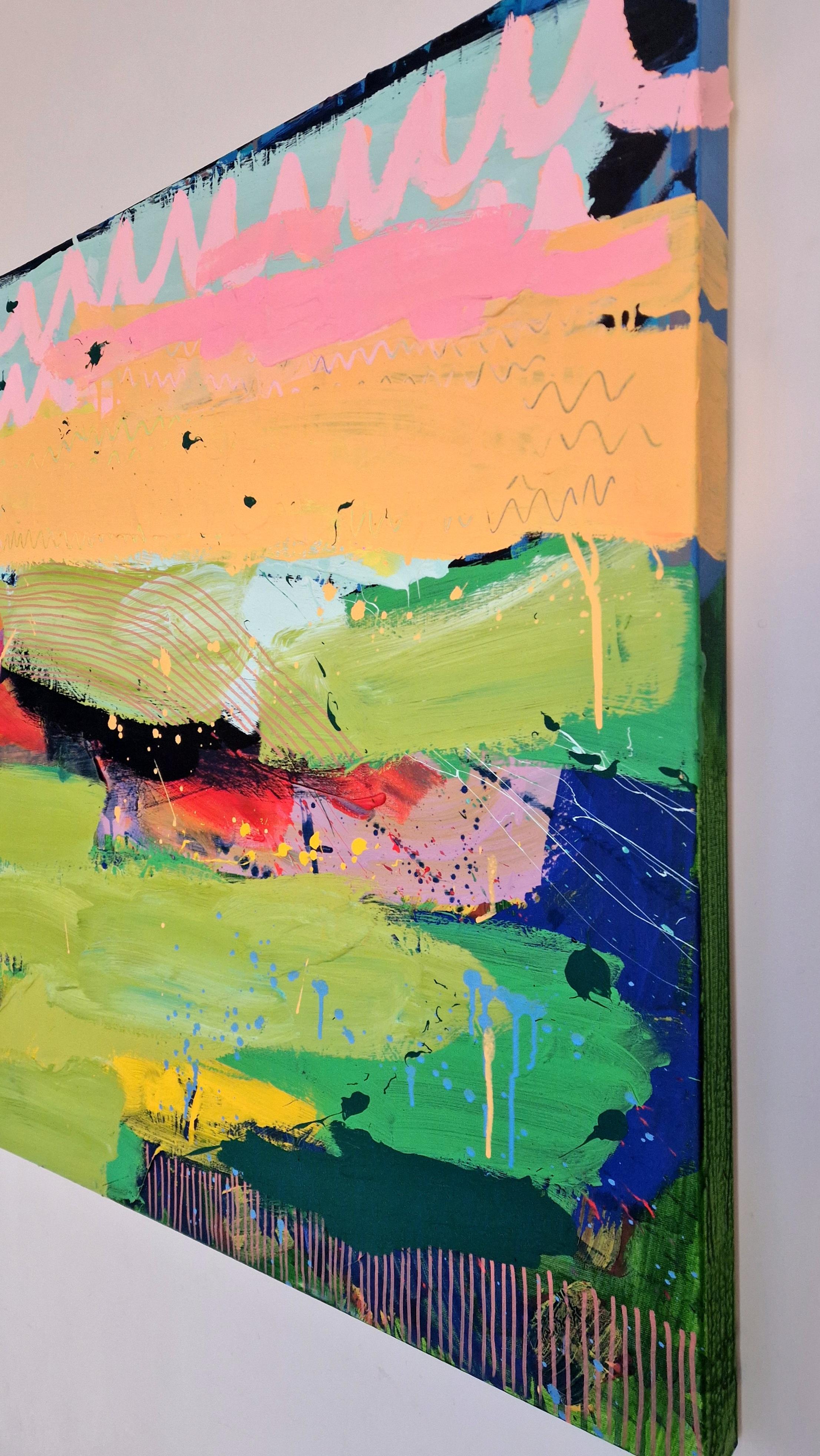 Pittura astratta originale, che esplora il linguaggio della pittura e del colore.

INFORMAZIONI AGGIUNTIVE:
Pittura acrilica su tela
90 H. x 90 L. x 3 P. cm (35,43 x 35,43 x 1,18 pollici)
Venduto senza cornice

Dimensioni dell'immagine: 
Altezza: 90