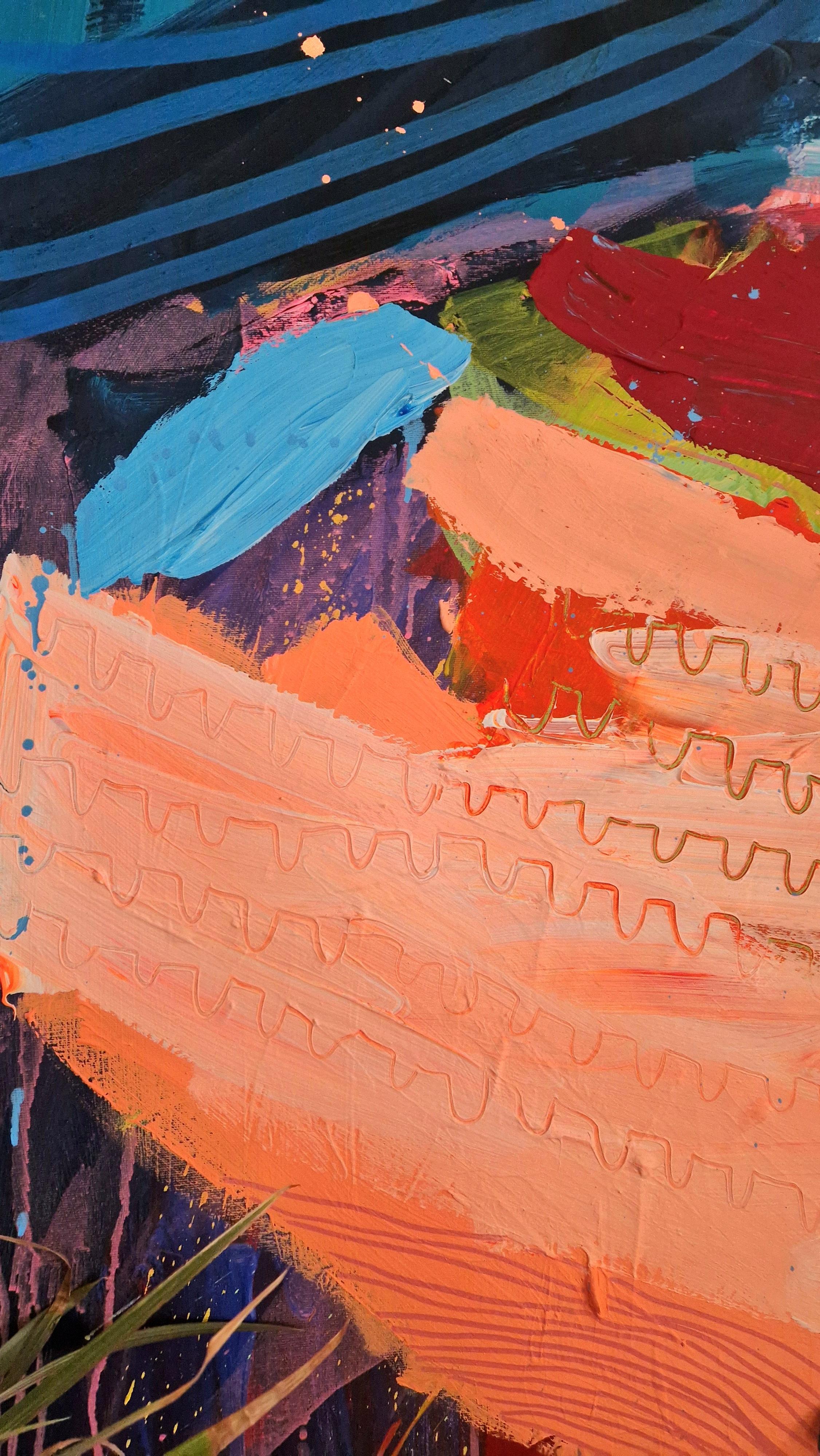 #817, Pittura originale, Astratto, Nuvola, Vibrante, Oro, Forme - Still-Life Painting Arancia di Jessie Woodward